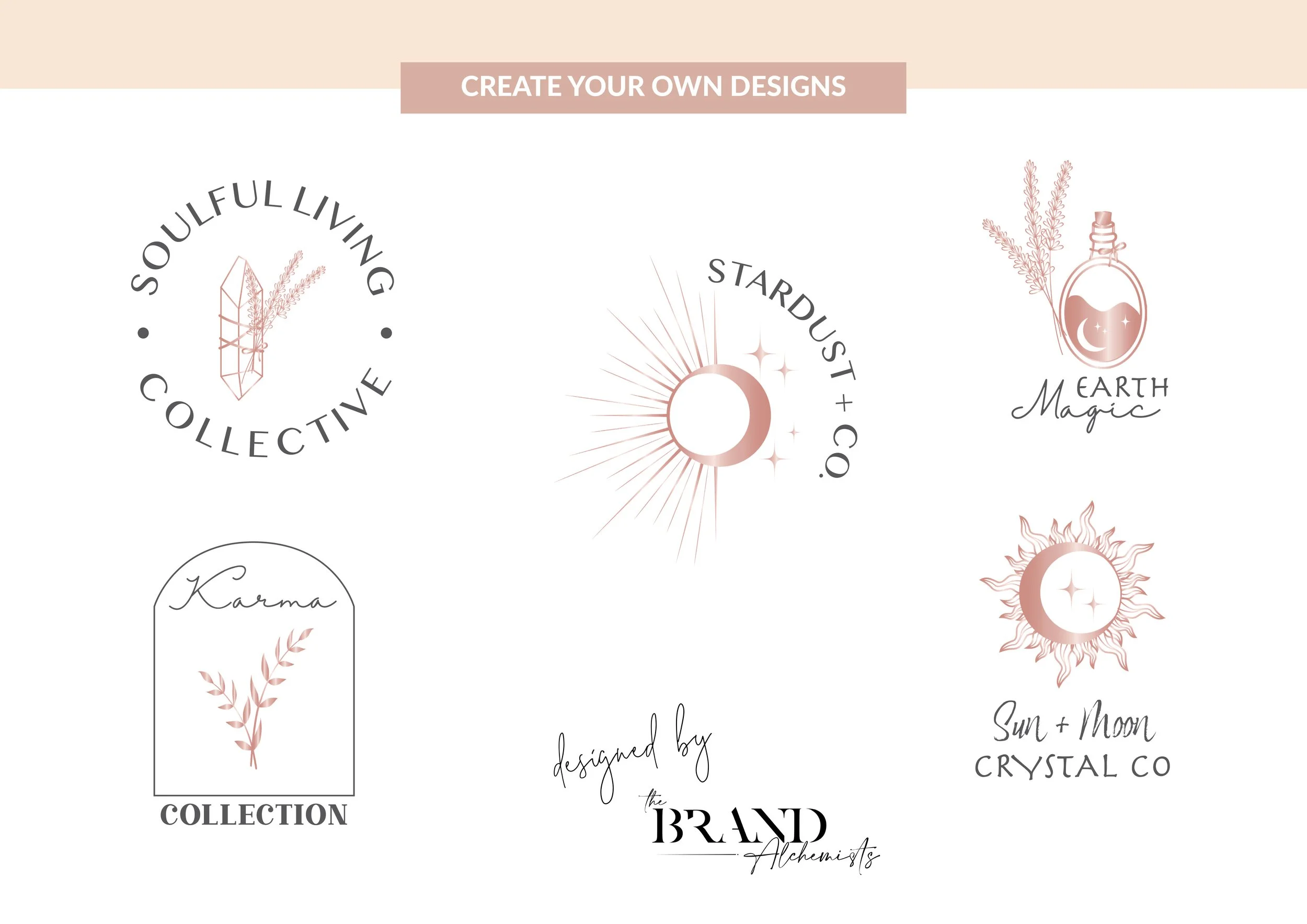 Sample logos showing how to use design elements