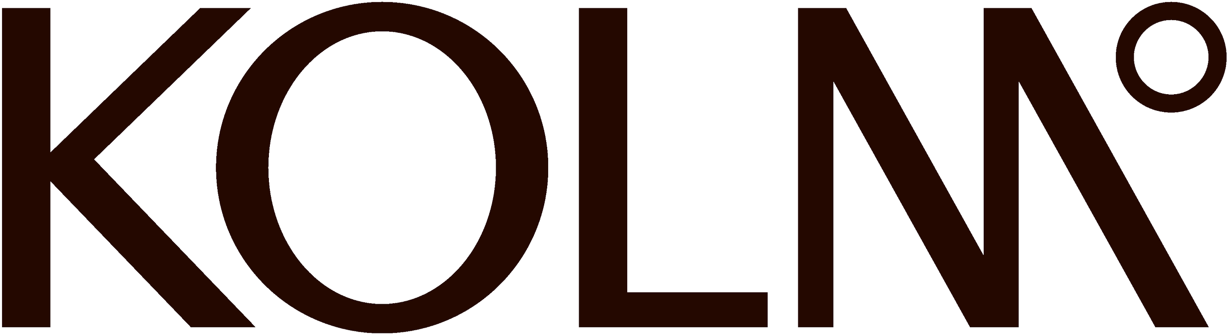 Large black text spelling 'KOLIN' with a thin orange outline.