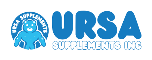 Logo of URSA Supplements Inc. featuring a blue bear with the text 'URSA Supplements Inc.' and 'URSA Supplements' written around the bear.