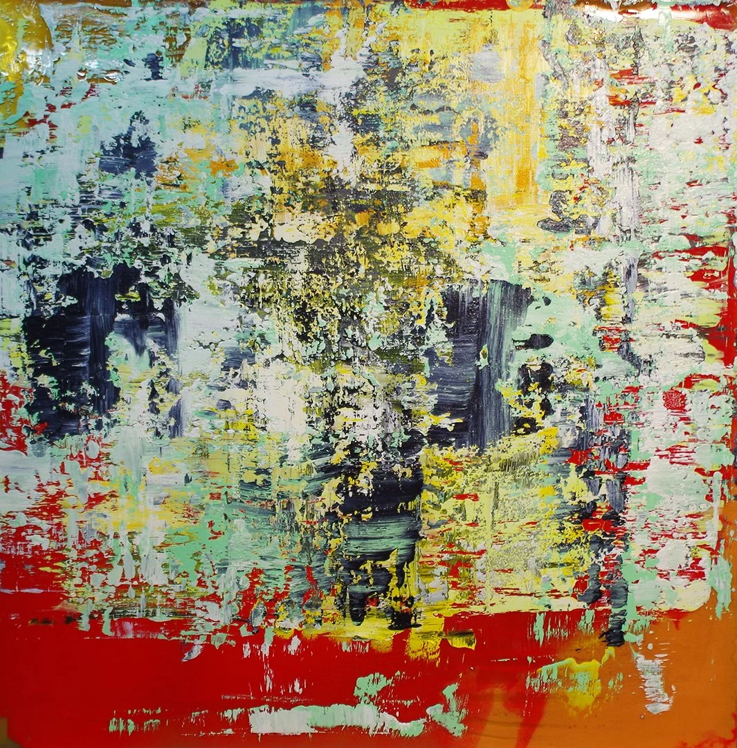 'ALCHEMY #6' // 100x100cm // Oil & Resin on Mirror // $3000 Full Price $1800 Art Fair