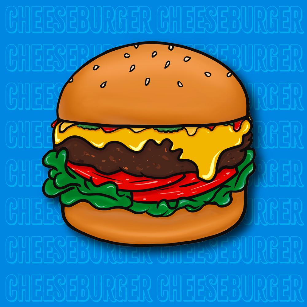 Cheeseburger Sticker — Alexis Nikole Art