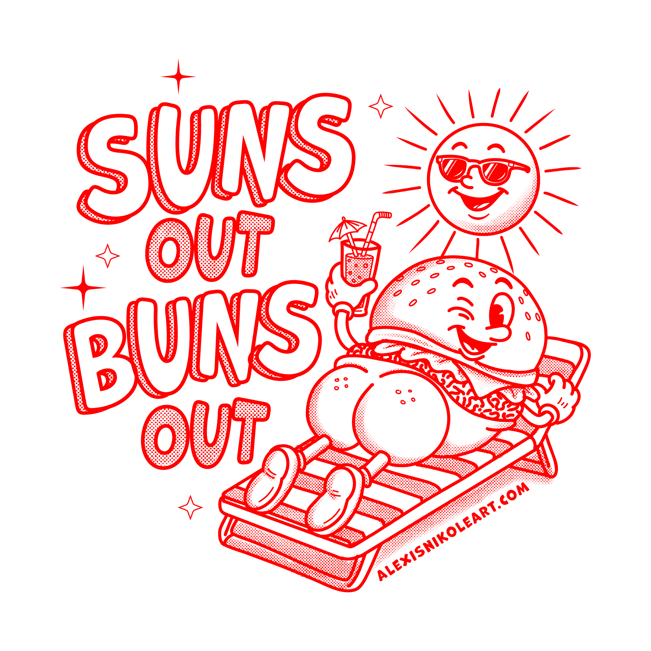 Suns Out Buns Out Sticker