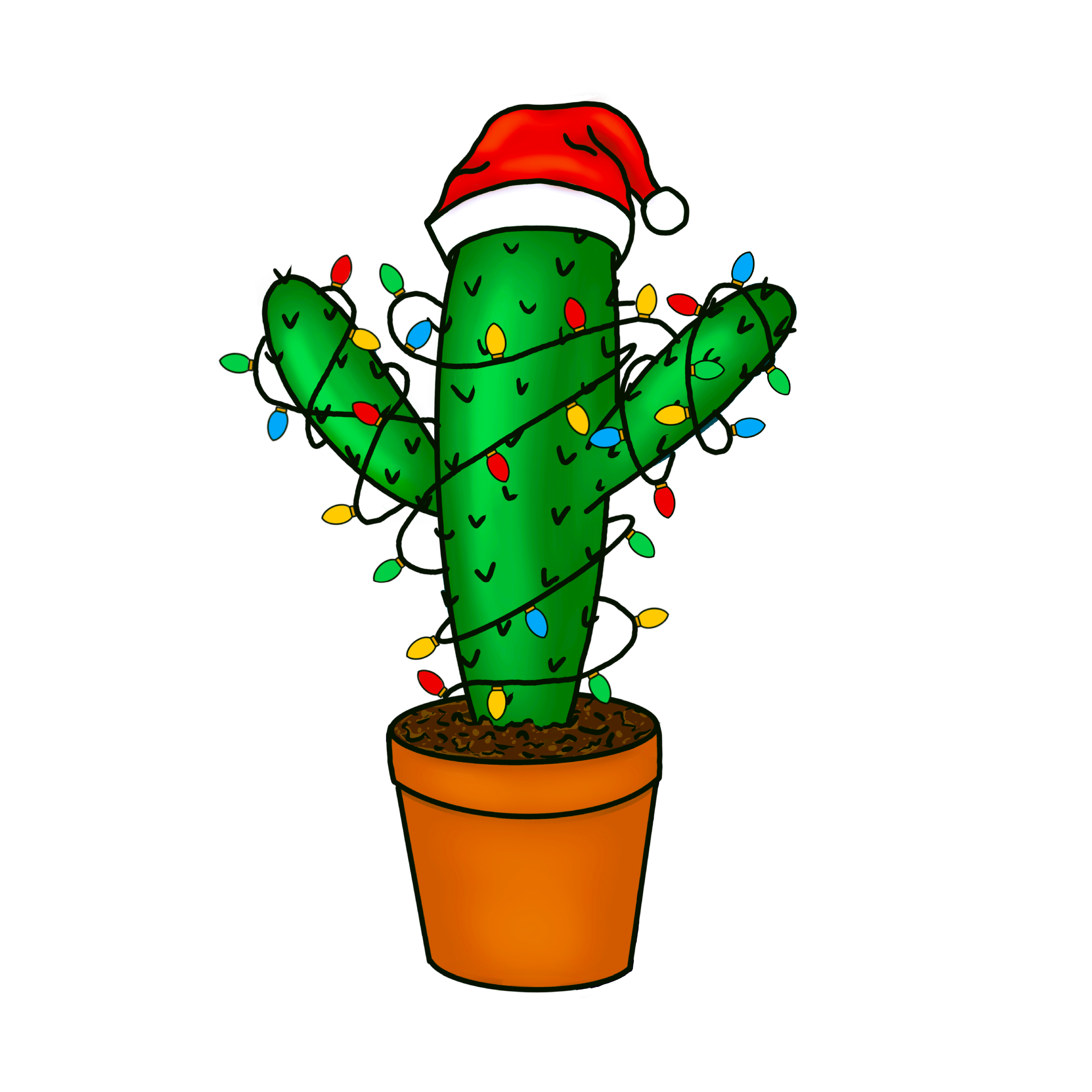 Holiday Cactus Sticker