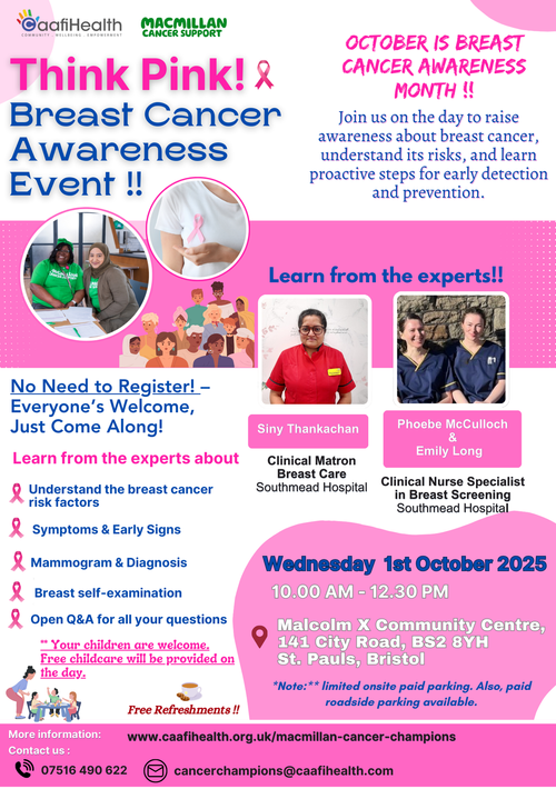 THINK PINK ! Breast Cancer Awareness Event — Caafi Health