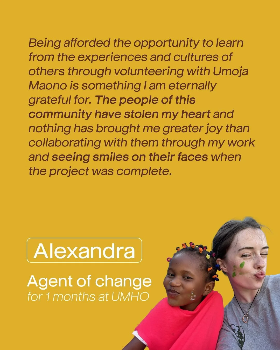 Another testimony to the wonderful connection between foreign and local agents of change. Meet our returning volunteer @alexandraoconnor96 that will be joining strengths with us once again on the ground to share her passion! 
Karibu tena❤️