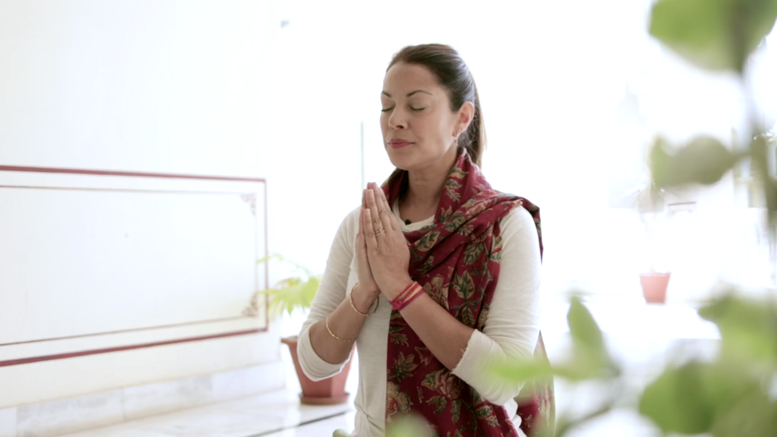 Tara Mitra Chanting the opening for Ashtanga Yoga