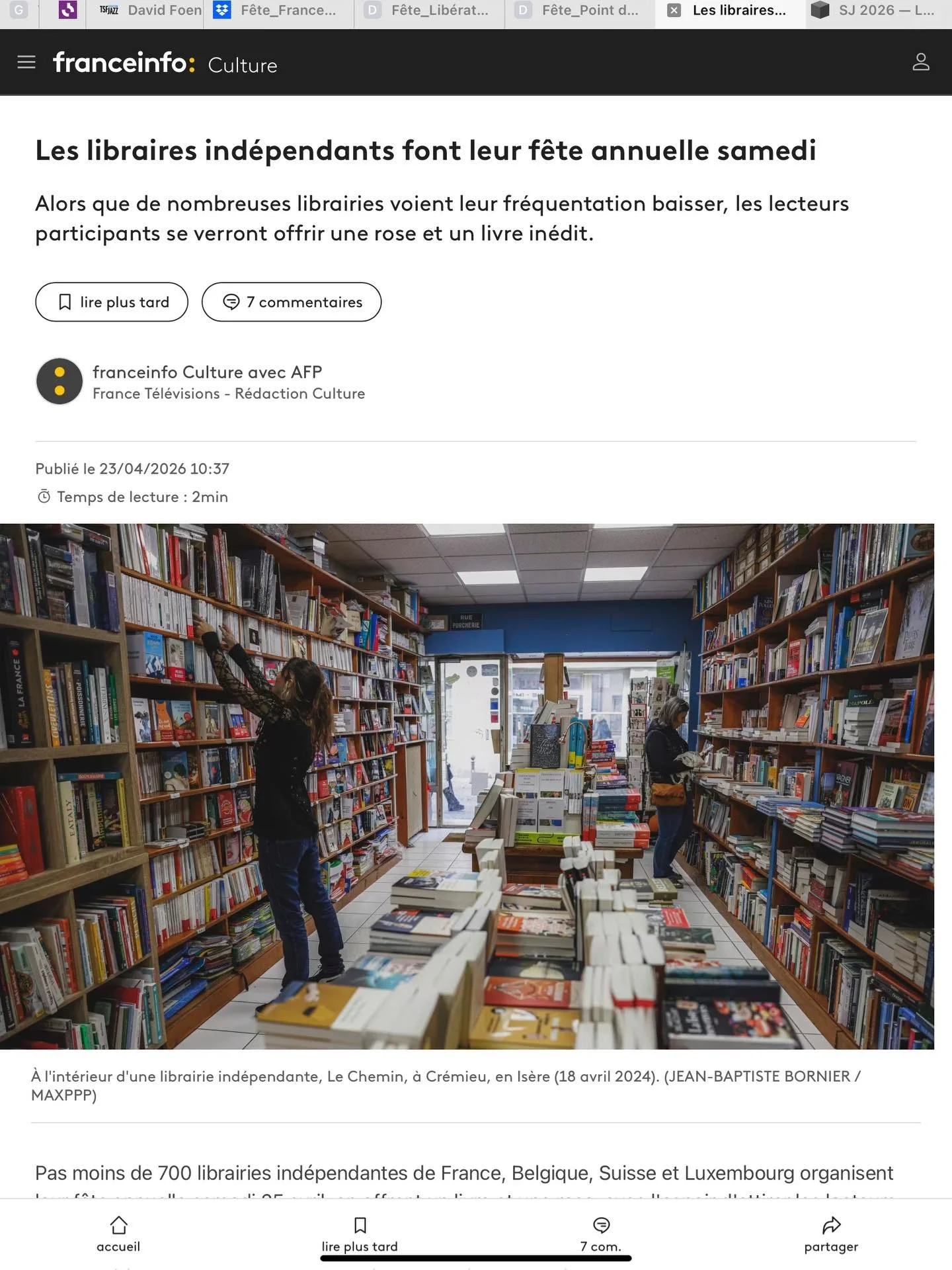 Un grand merci &agrave; @franceinfo pour cette belle mise en avant 🌹
