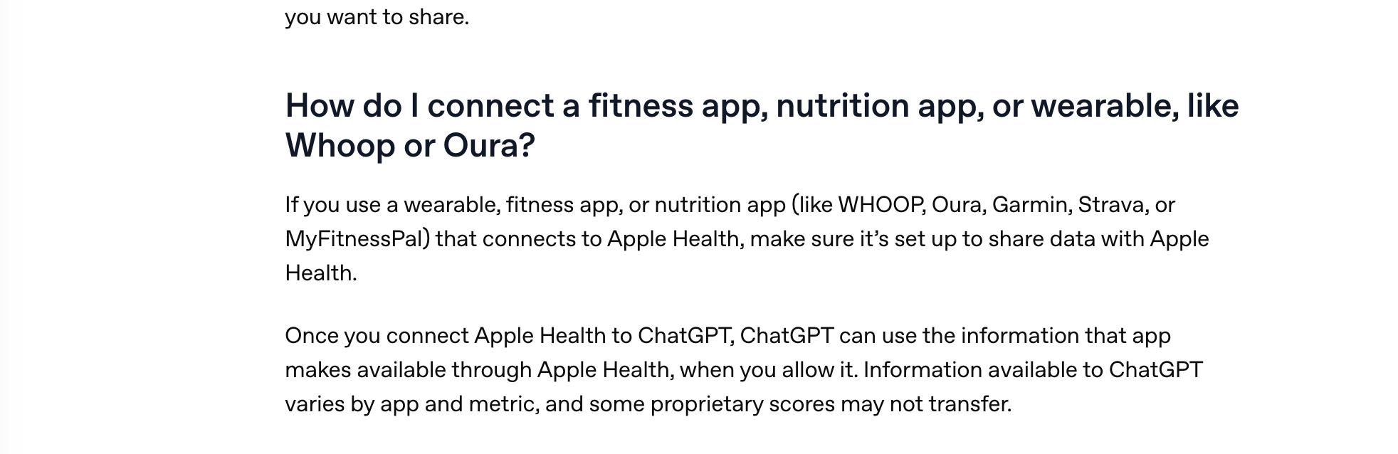 Connecting wearables to ChatGPT