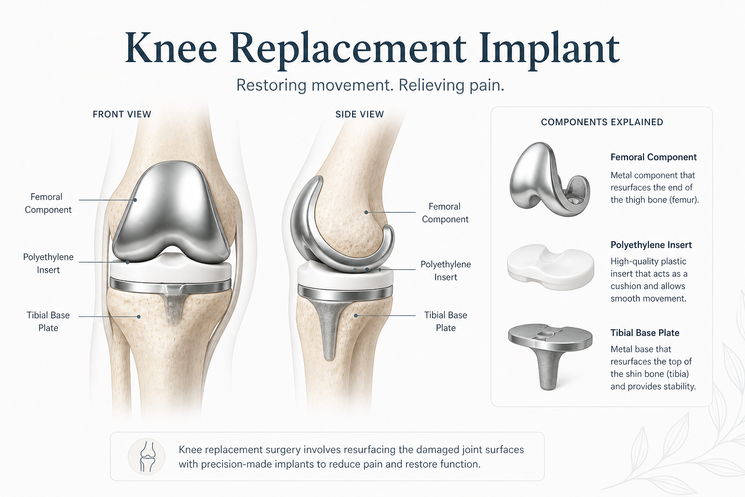 Knee replacement implant