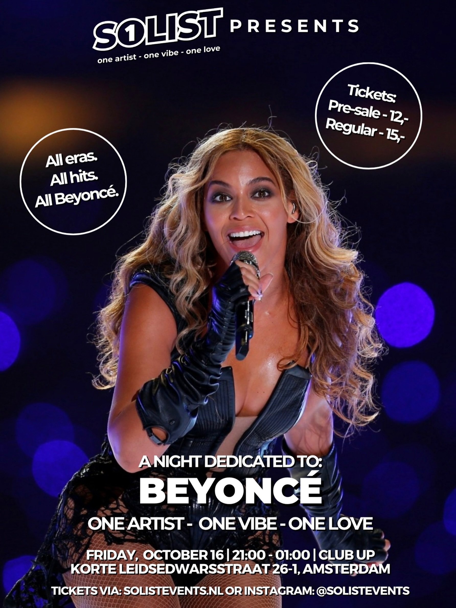 SOLIST: BEYONCÉ in Club Up, Amsterdam