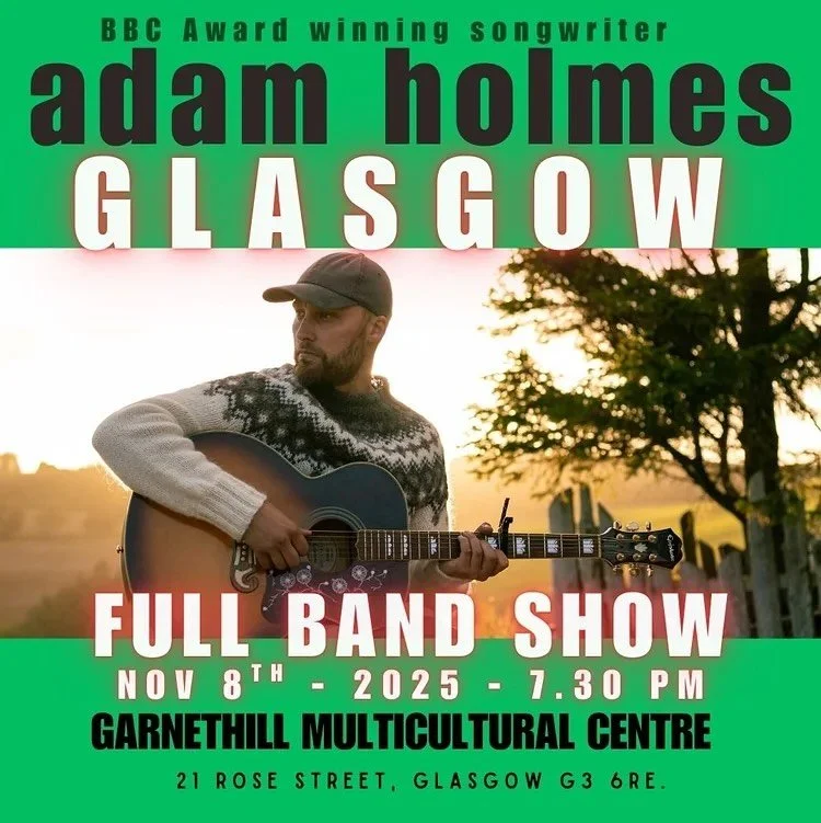 Looking forward to having Adam Holmes back, incredibly talented singer & songwriter. Great to have such fab musicians supporting community venues like ours ♥️
🎟️from adamholmesmusic.co.uk
Glasgow Sat November 8th, 2025, at 7:30 PM.
🏟️V