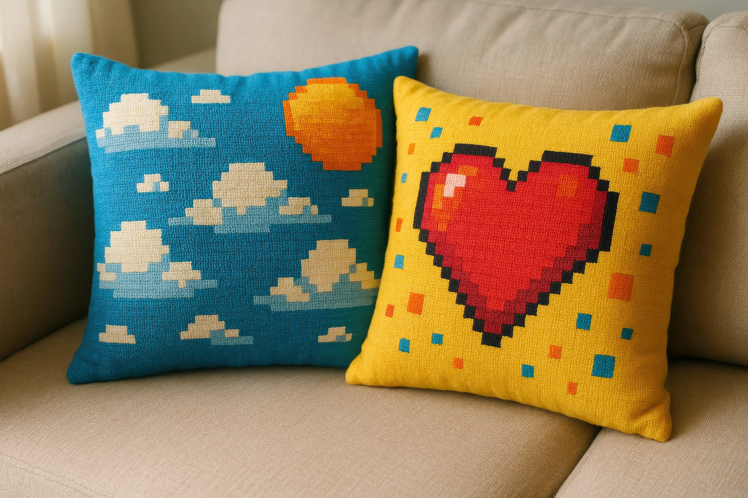 Pair of elegant teal cushions with detailed floral embroidery, crafted with care and Milanese skill for premium home décor in Brighton.