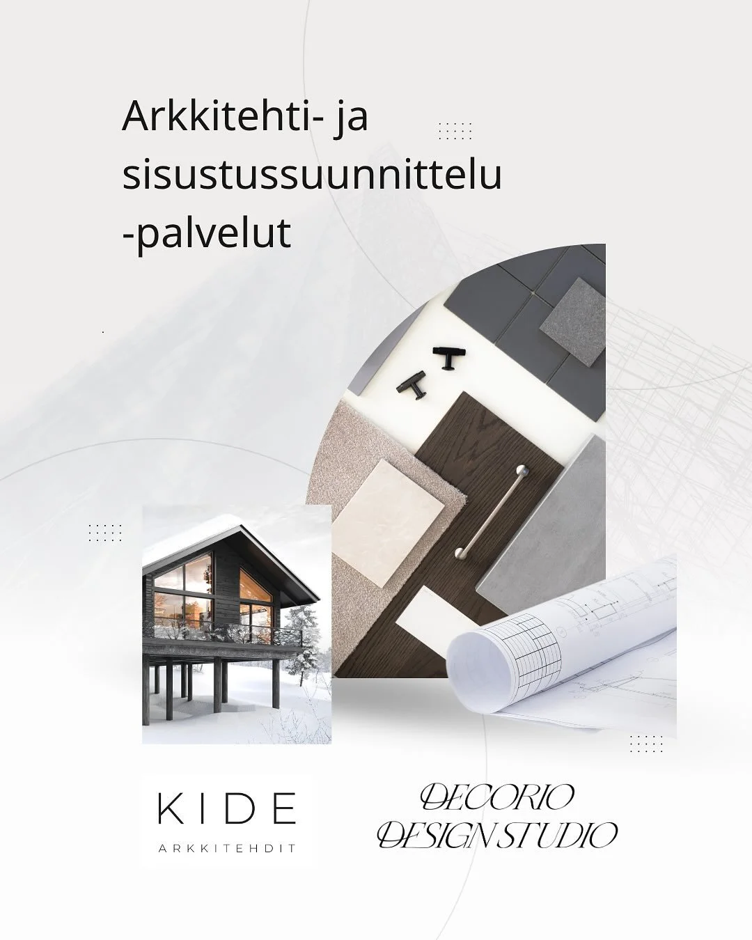 Haaveiletko toimivasta ja esteettisest&auml; kodista tai vapaa-ajanasunnosta, jonka sis&auml;- ja 
ulkopuoli on saumaton ja harkittu kokonaisuus? 🏡

Uutta! Decorio Design Studion ja Kide Arkkitehtien yhteinen kokonaisvaltainen suunnittelupalvelu u