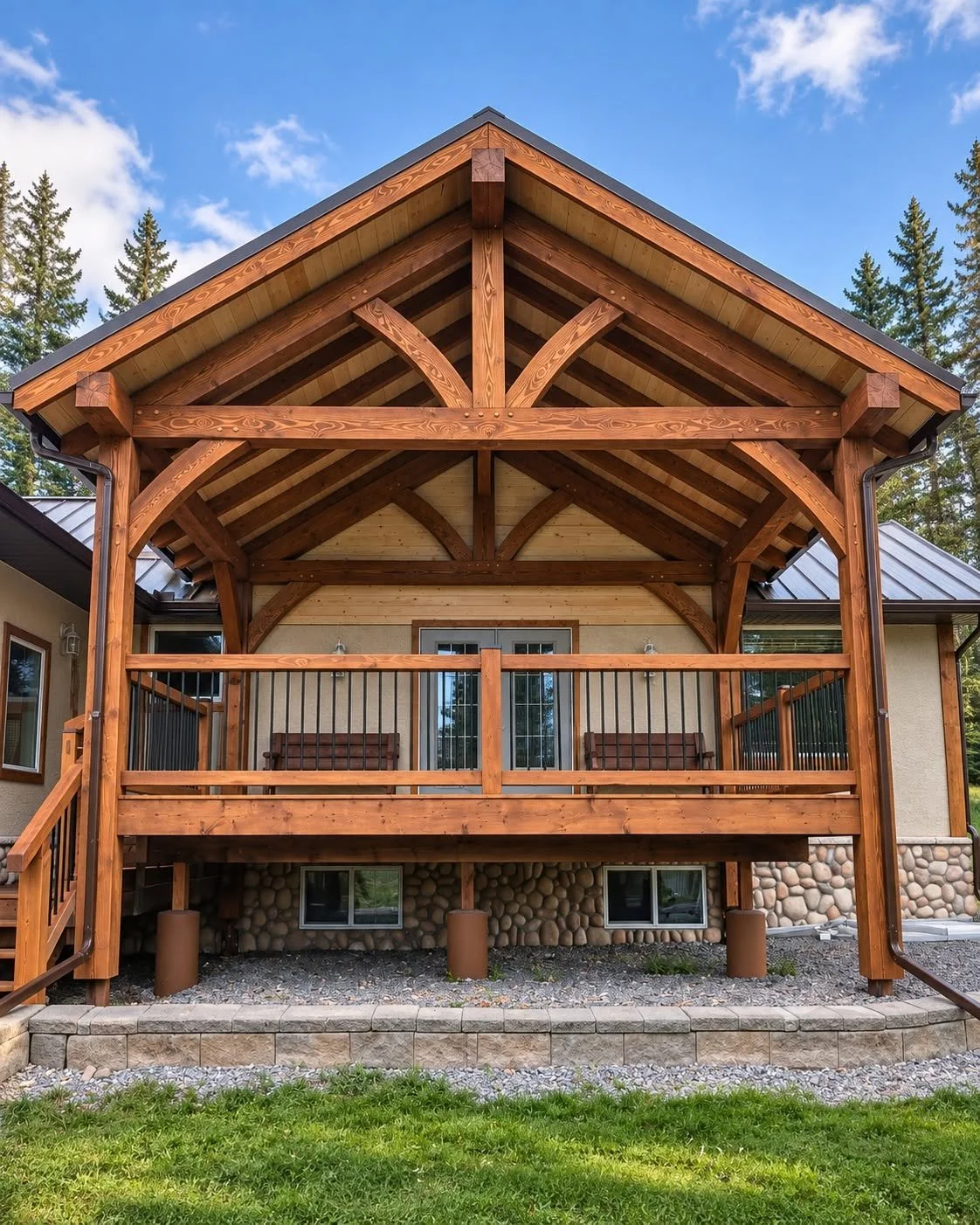 Custom Timber Frame Covered Deck