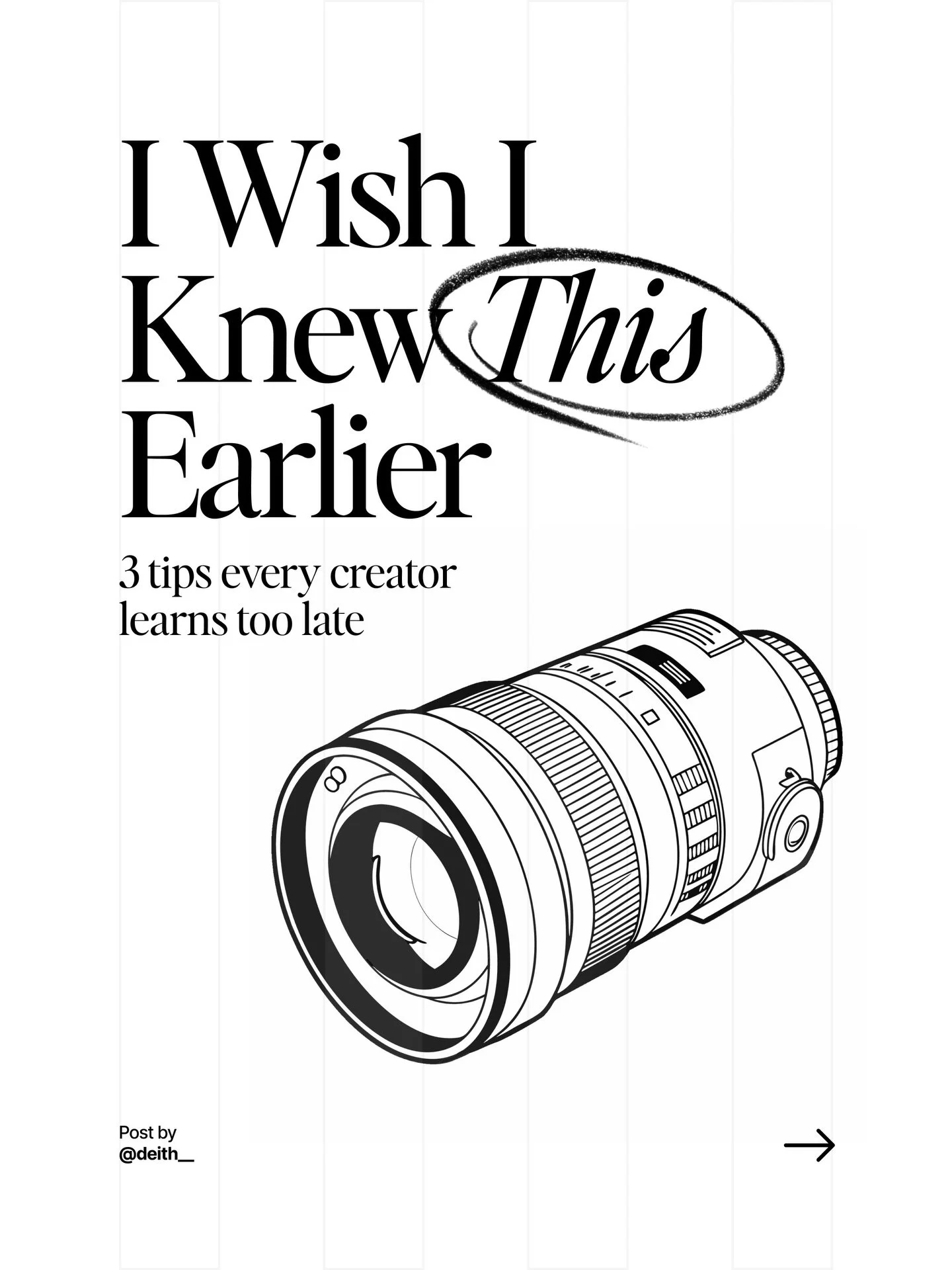 3 things I wish I knew earlier as a creator &mdash; simple habits that would&rsquo;ve saved me so much time and stress.

1️⃣ Don&rsquo;t overcomplicate your gear.
I used to think I needed the &ldquo;perfect&rdquo; setup for every video. In reality, s
