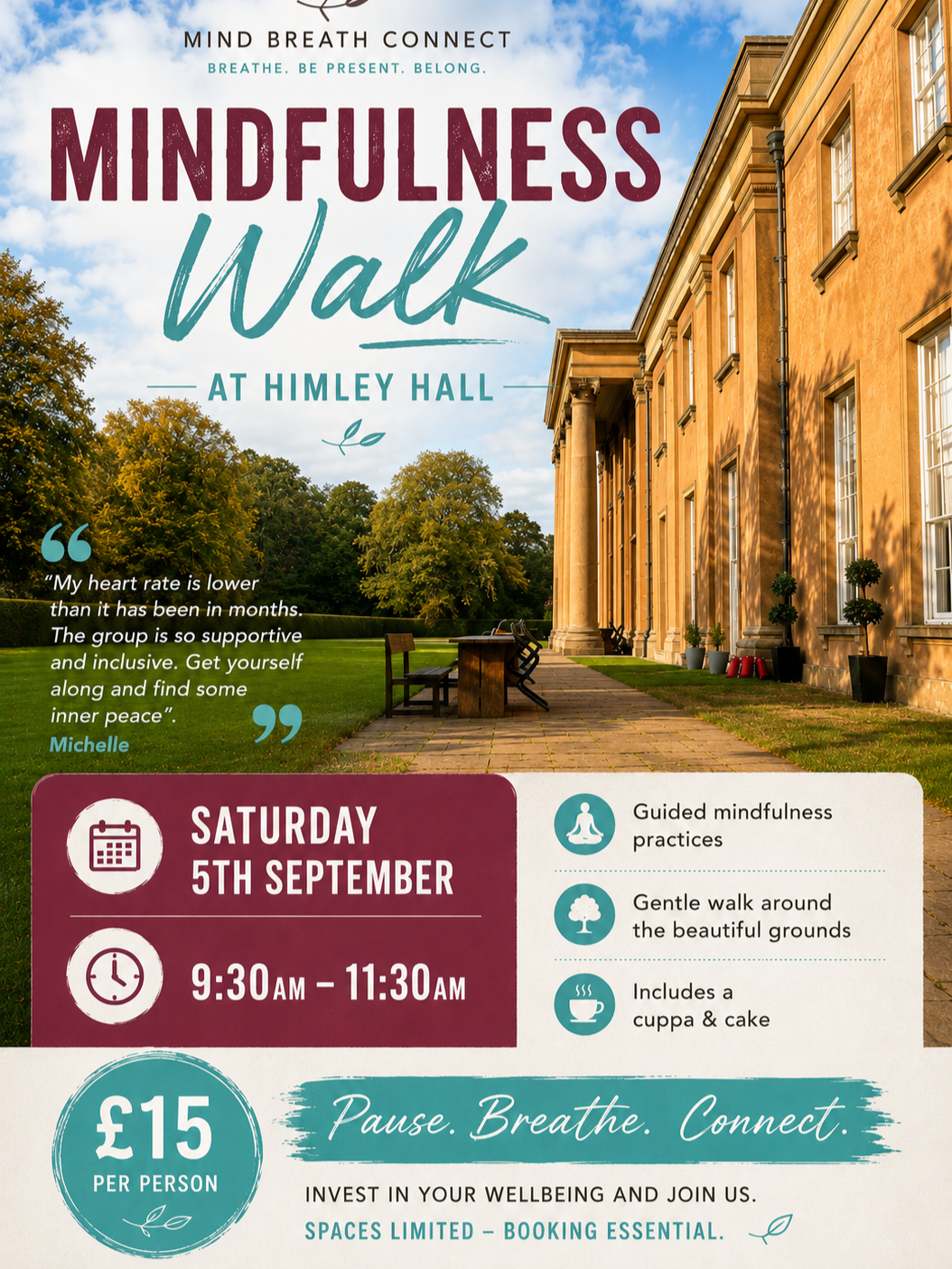 Mindfulness Walk at Himley Hall & Park - Sat 5th September 2026