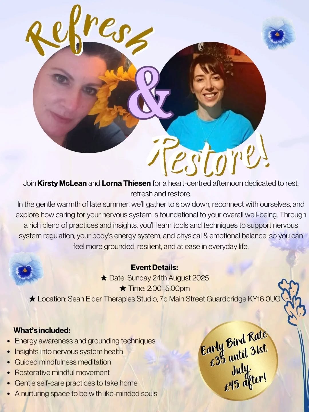 Refresh & Restore: Mindfulness & Wellbeing Workshop in Guardbridge, St. Andrews.