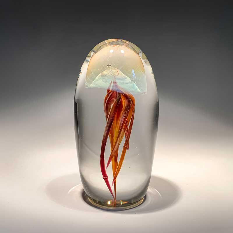 Glass Jellyfish Paperweight