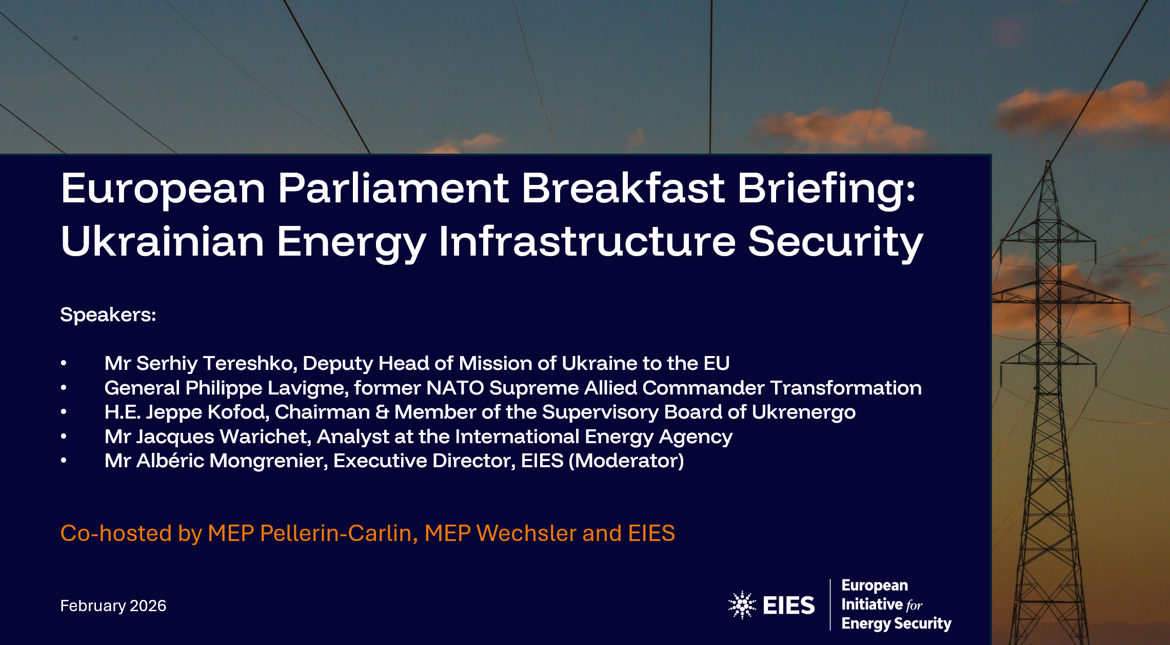European Parliament Breakfast Briefing on Ukrainian Energy Infrastructure Security
