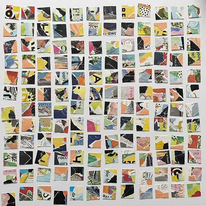 Torea Frey, "Inch by inch," 18"x18", collage, 2024