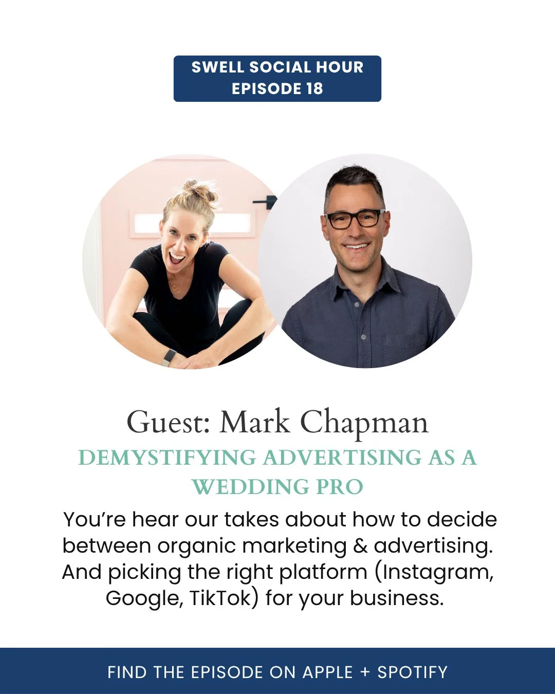 I had such a great conversation with Mark from @theidosociety about advertising on this week's episode of the Pod!  I am frequently asked about IG, FB, TikTok and Google ads and I usually sent them straight to Mark and his team, because I'm an organi