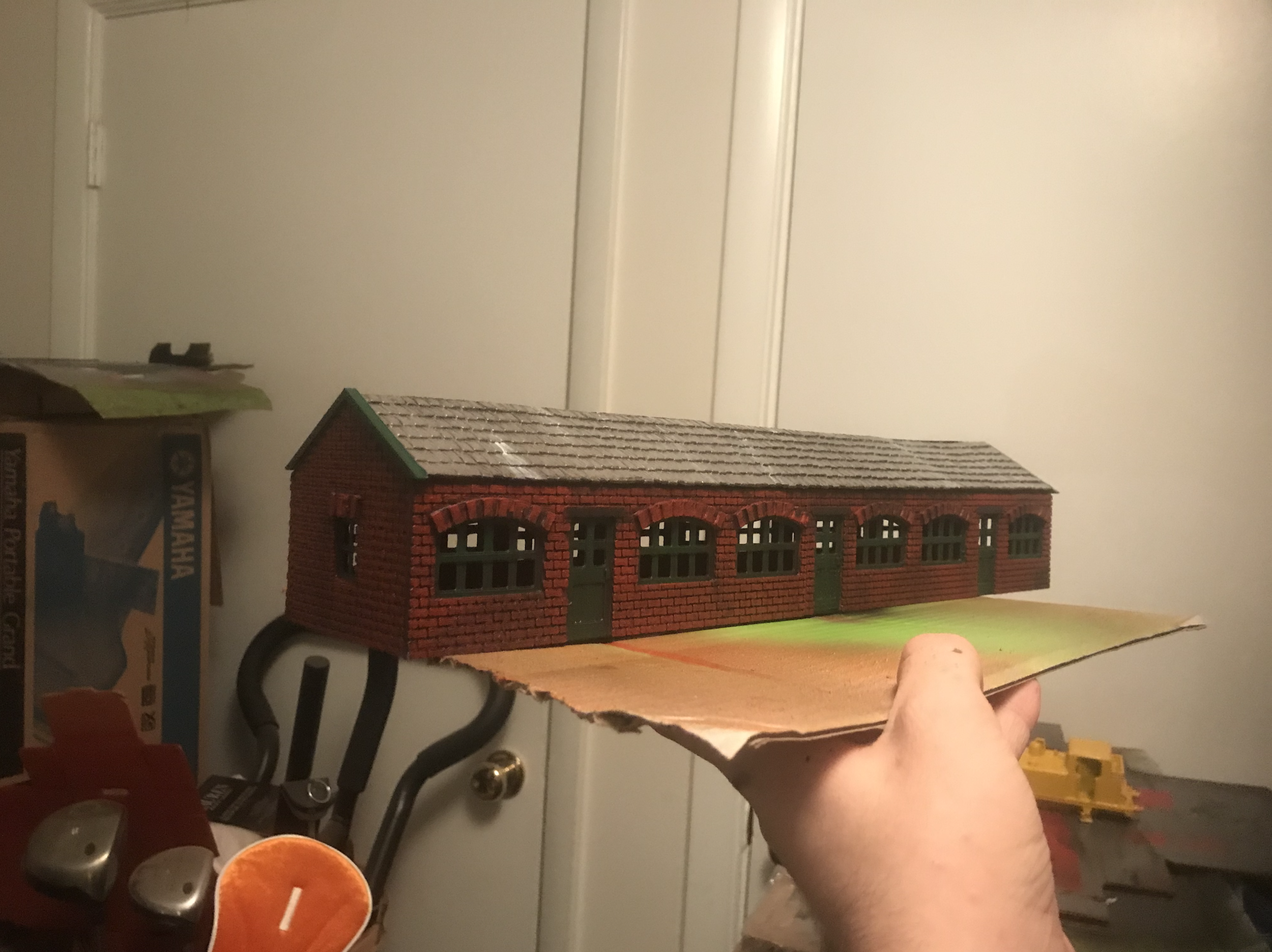 After adding roof tile plastic sheets and painting the building, it was complete!