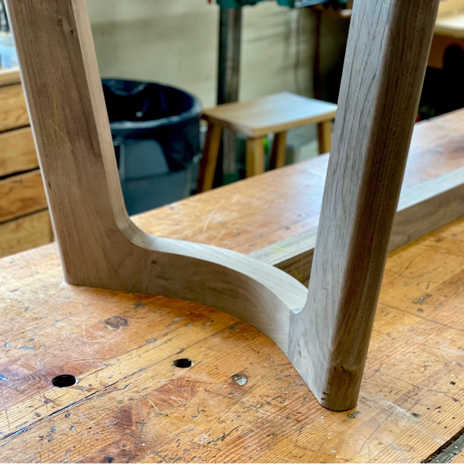 Some detail progress shots of this sculpted walnut dining table build. 

Always appreciate clients who are willing to let me experiment with new designs and methods.

Once you break away from straight lines and 90 degree joinery, things get challengi