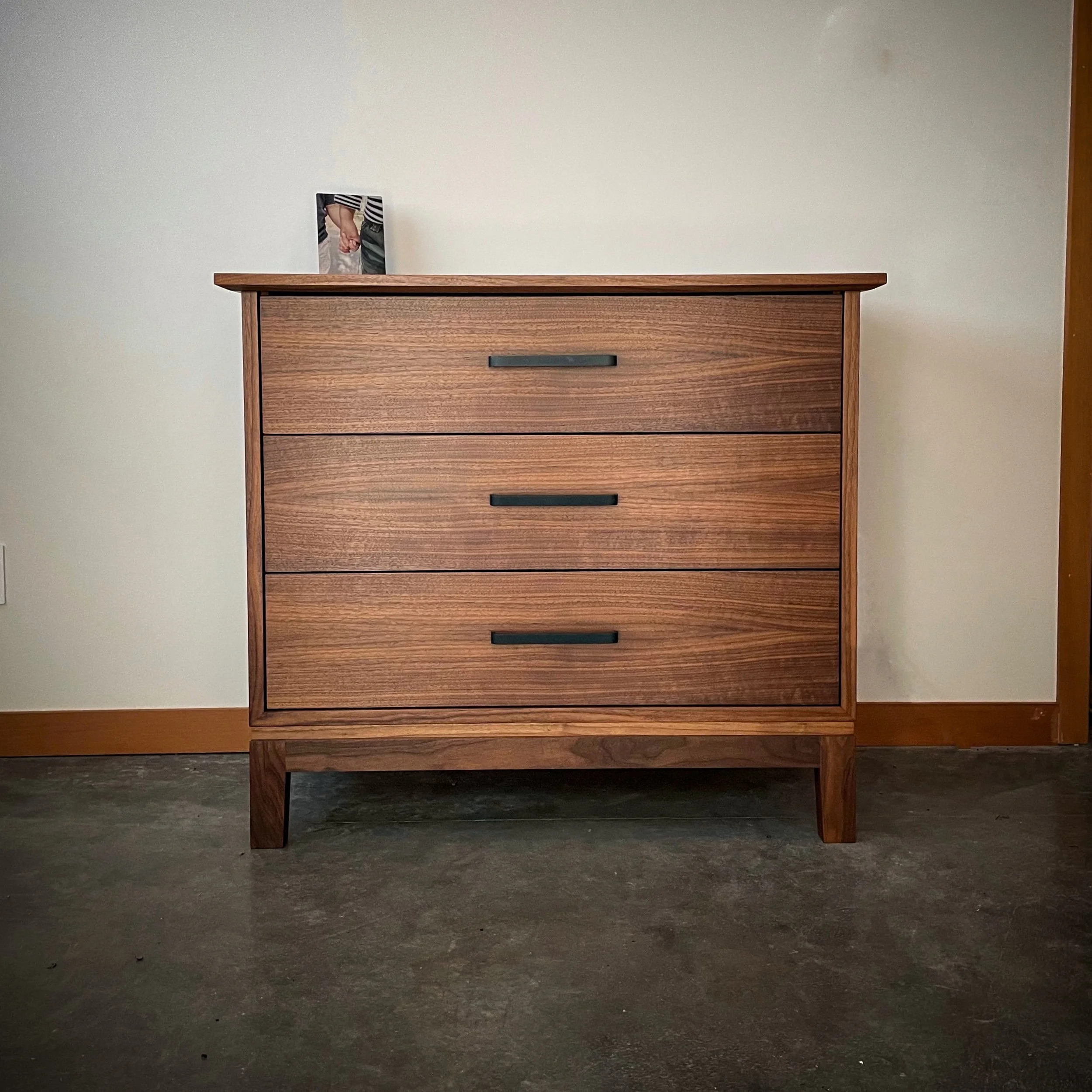 Custom walnut dresser drawers - Thomas Lutz Furniture