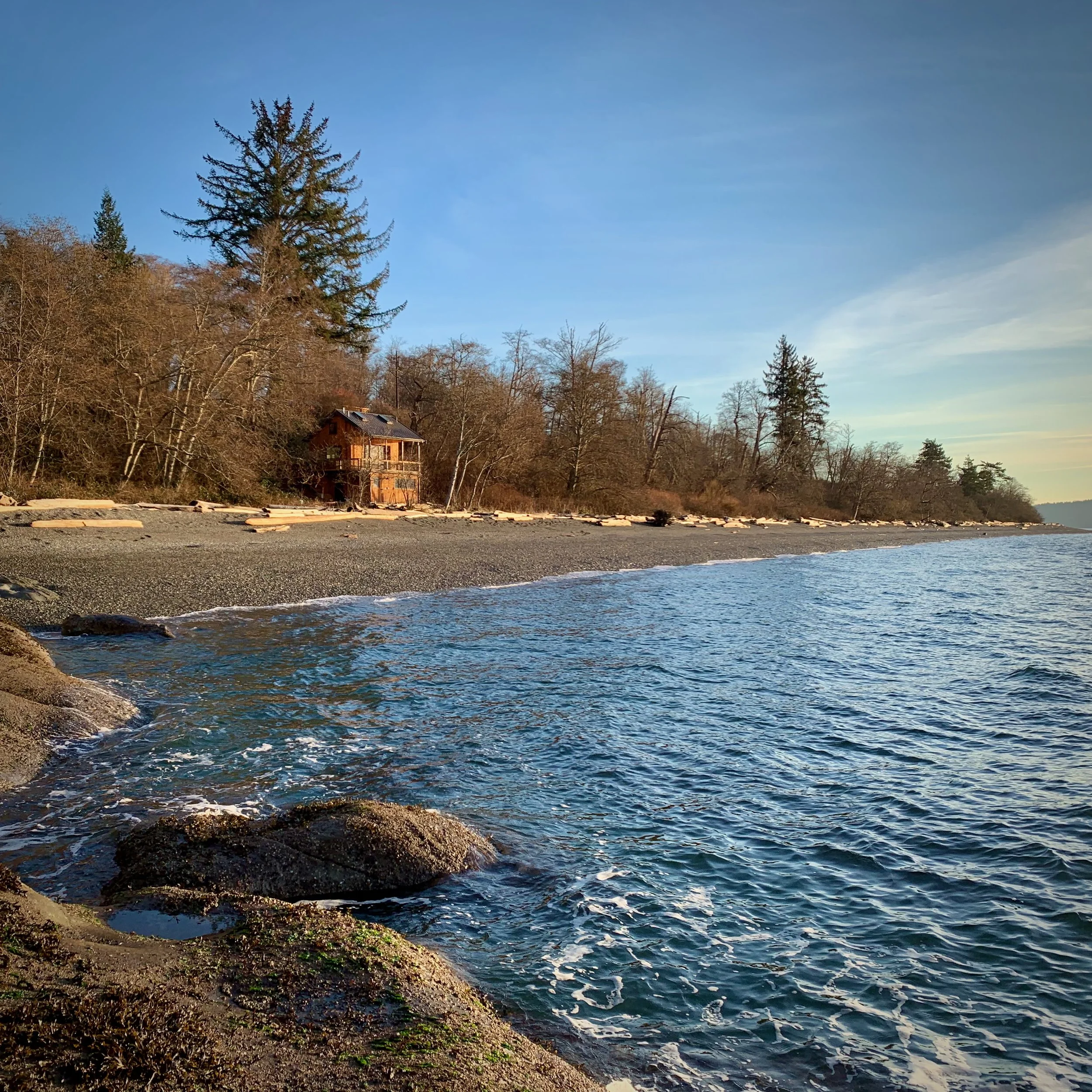 cabin on a San Juan Island beach