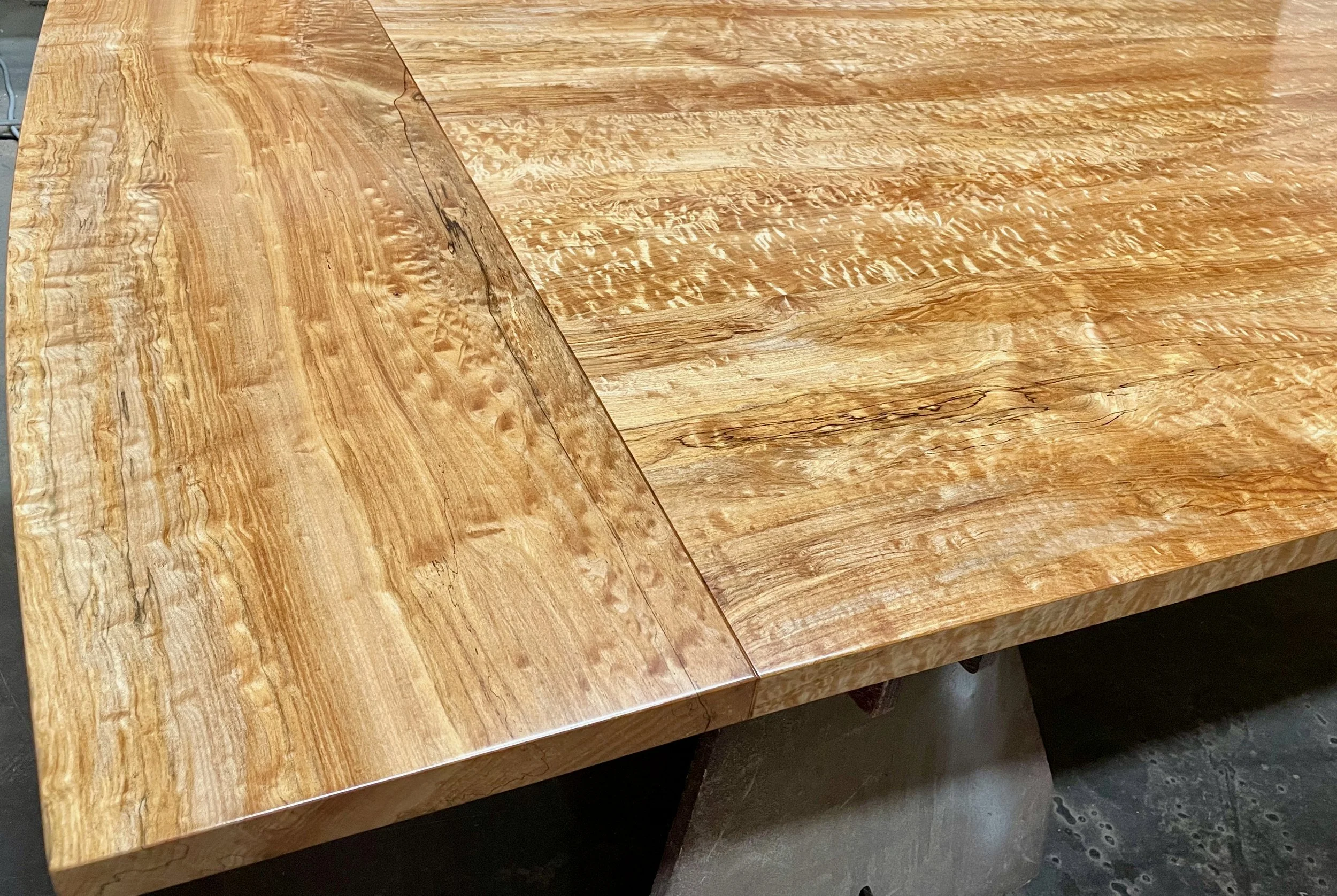 Highly figured maple dining table top