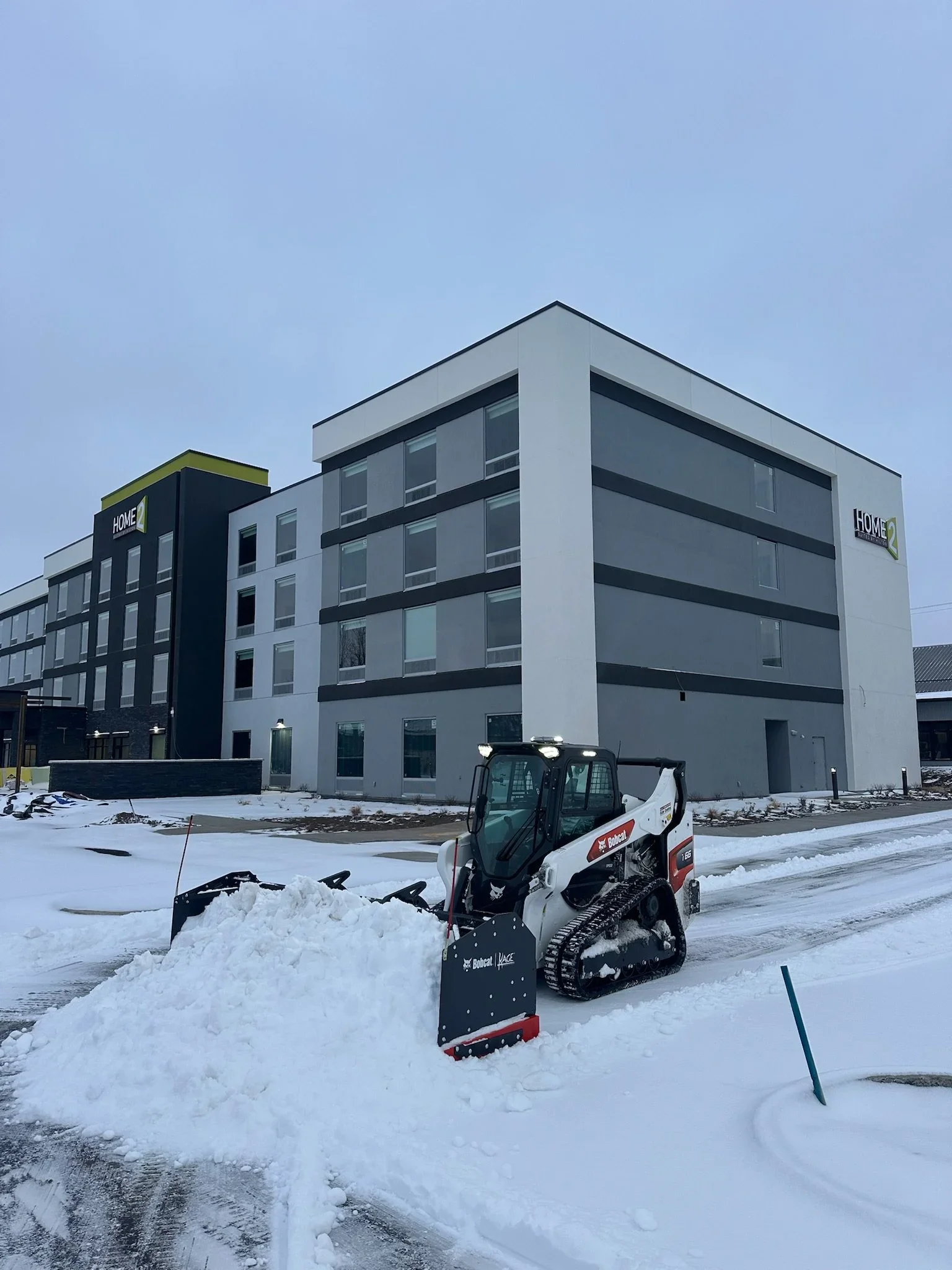 Commercial snow removal in Bozeman, Montana provided by White Pines.