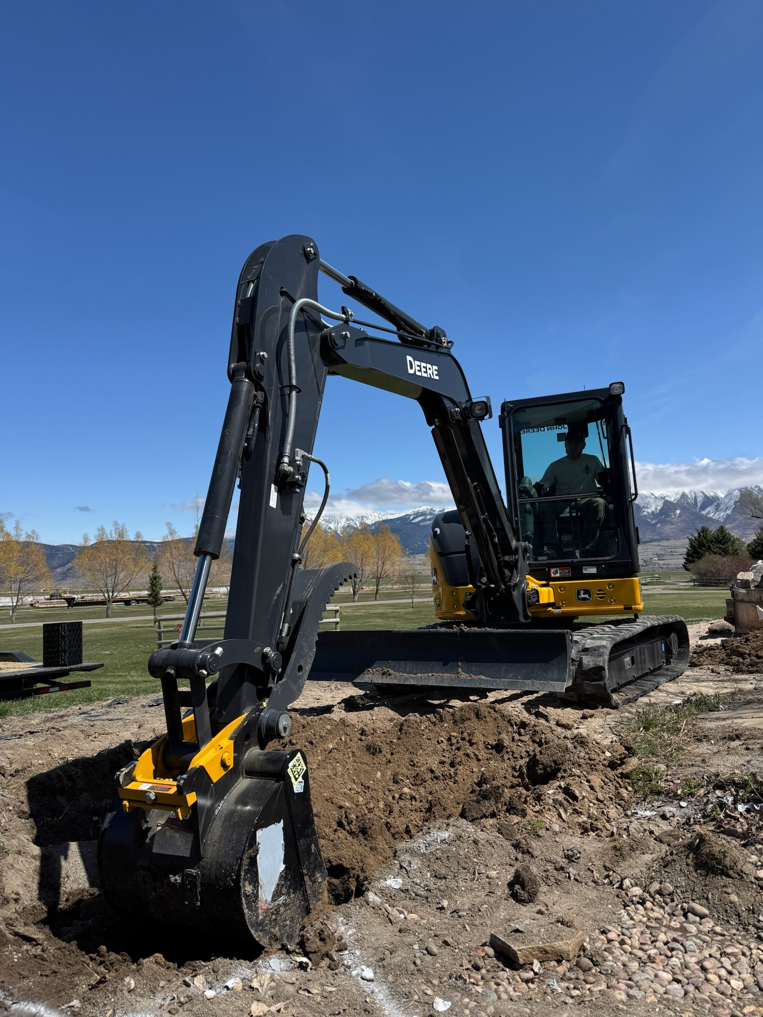 Excavation service for a water feature installation in Montana.
