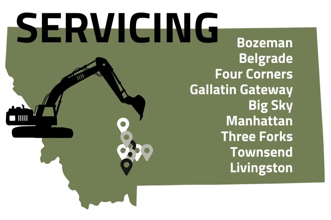 Excavation services in Bozeman, Belgrade, Four Corners, Gallatin Gateway, Big Sky, Manhattan, Three Forks, Townsend, Livingston, Montana.