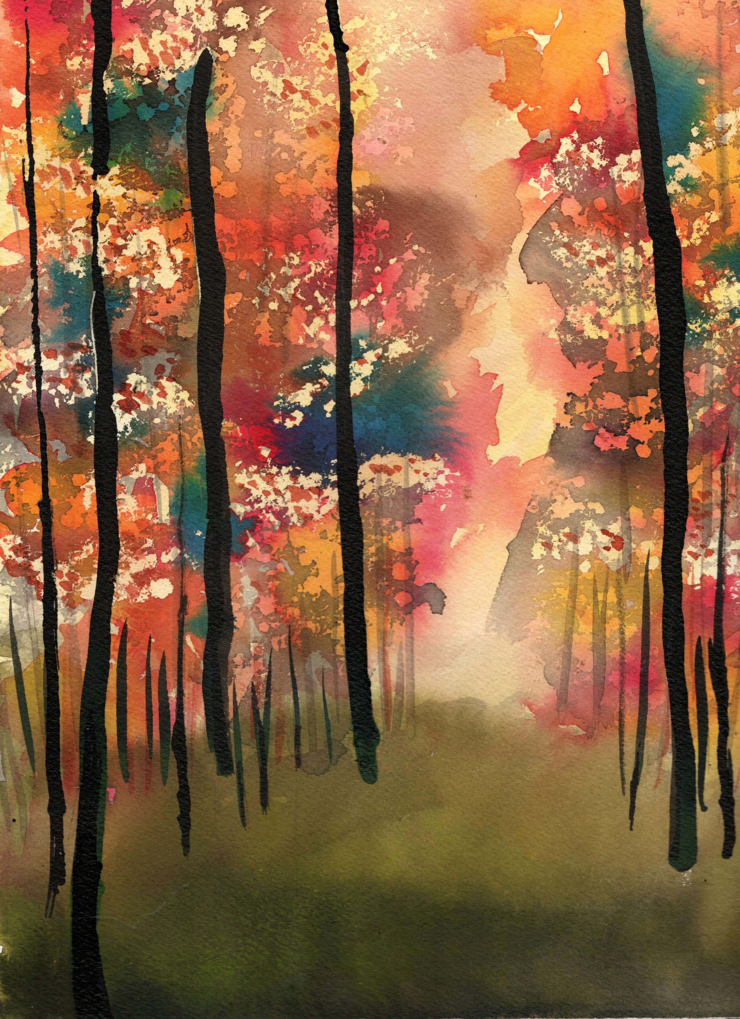 Introduction to Watercolor - Through the Trees - September 12th 10am-1pm