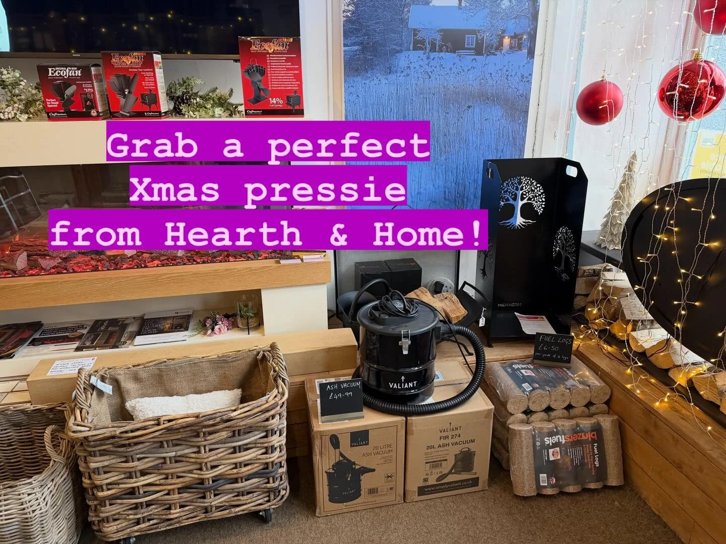Are you struggling to choose the perfect present for those hard to buy for loved ones? Call in to Hearth &amp; Home for something useful they&rsquo;ll love! We have a huge range of Baskets, Ash Vacs, Log Holders, Heat Logs and Accessories! You&rsquo;