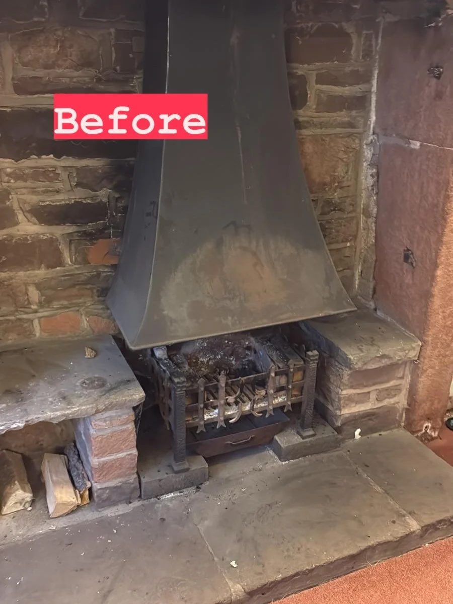 How&rsquo;s this for a transformation?! We think it looks amazing! 😍 Replacing a very inefficient open fire with large canopy with a Woodwarm Eco Contemporary Tall 5kw Multifuel Stove has not only increased efficiency but brought the whole room up t