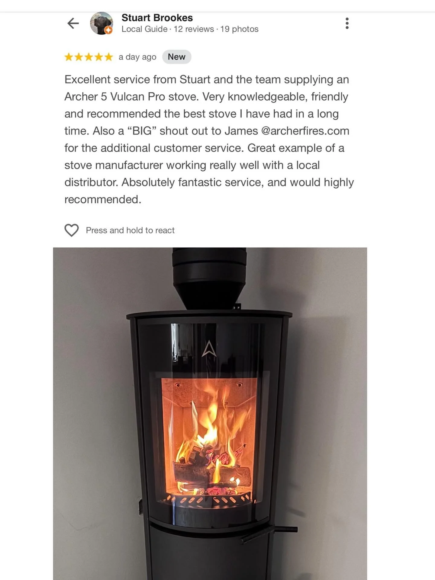 Another 5 star review for our 5 star business, thank you again for your kind words, we are very proud of what we do. If you&rsquo;d like more information call in for a no obligation chat (not 14/15th April for this week only for staff training) we ha