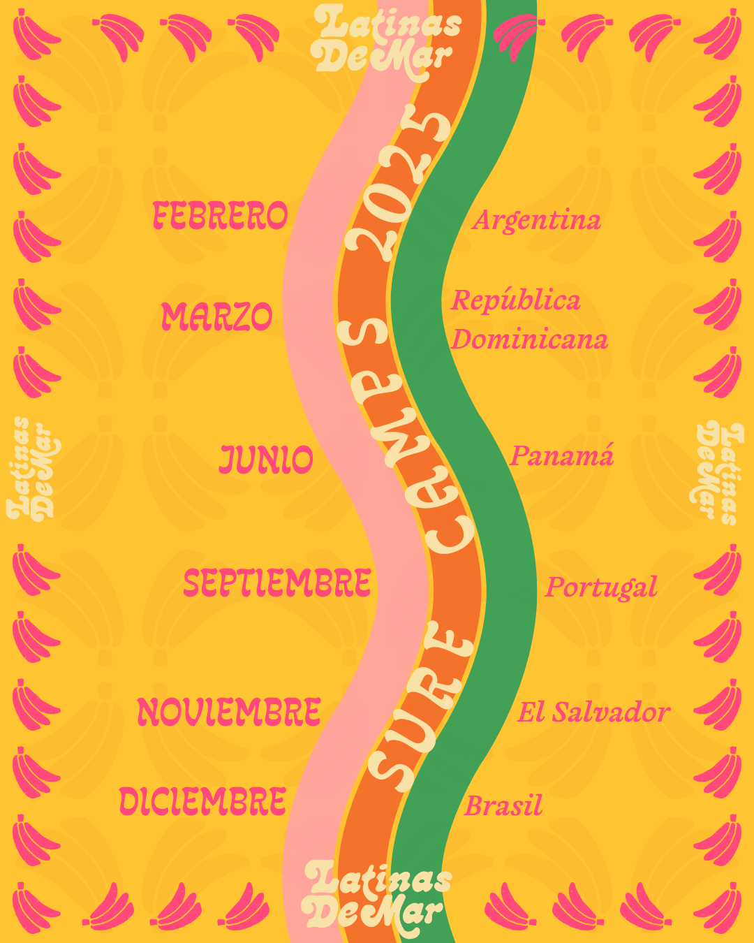 Calendario Surf Camps Latinas de Mar 2025