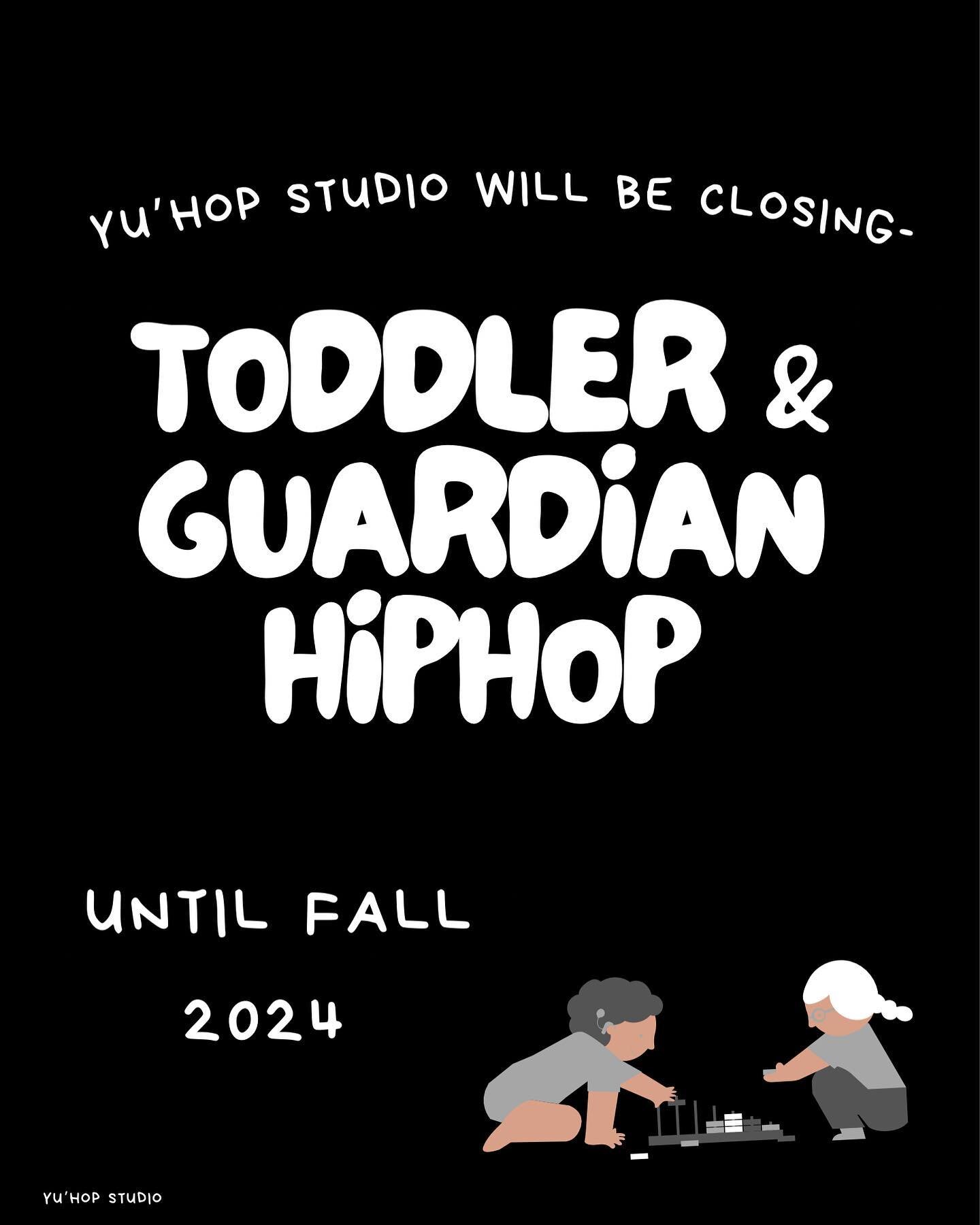 Hello Yu&rsquo;hop Fam!!!

We will be closing the Toddler &amp; Guardian HipHop for the rest of this semester. Thank you to everyone who joined this class!!!

Much love🤍