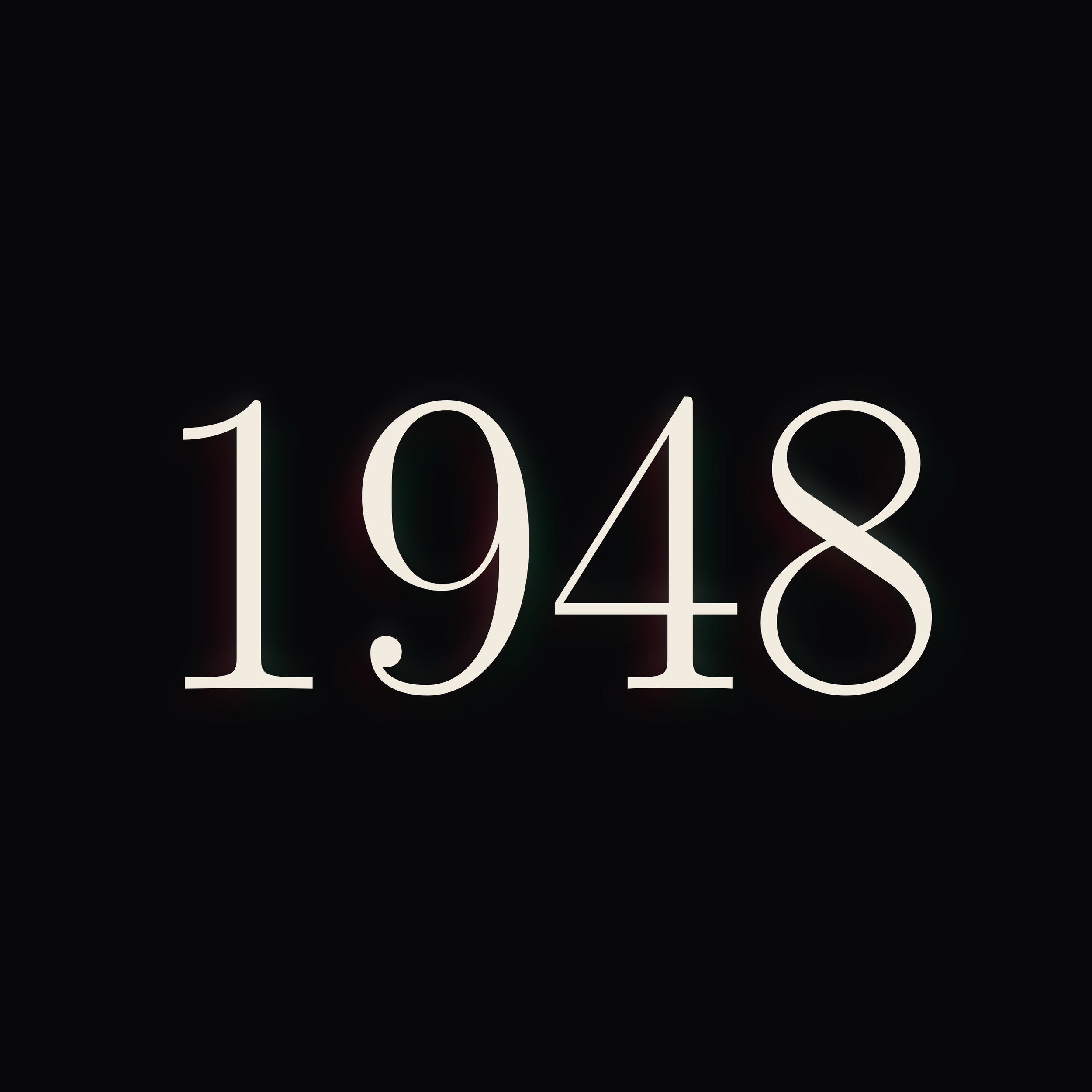 Close-up of a the number 1948.