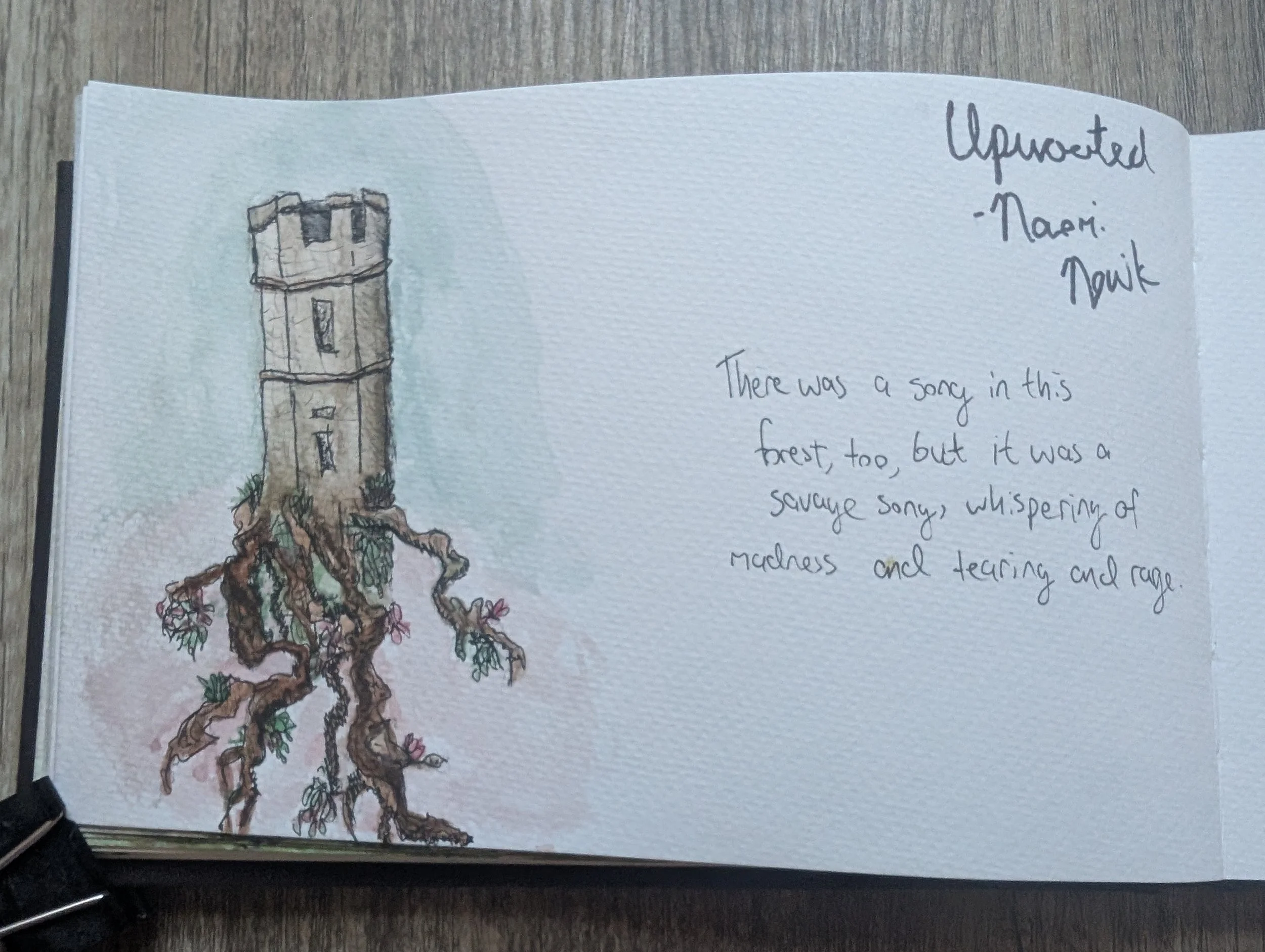 castle turning into roots painting