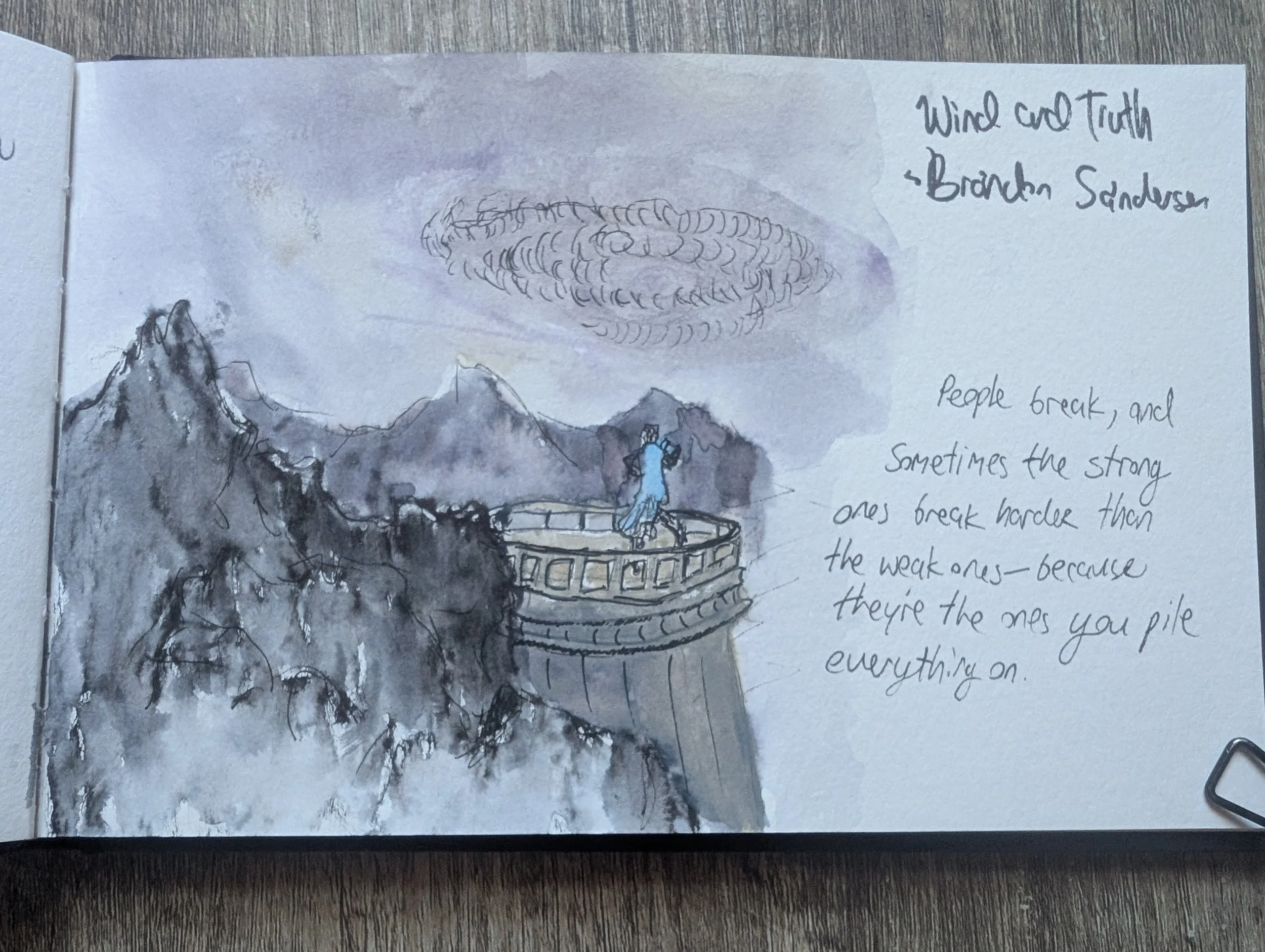 mountains and stormy sky painting