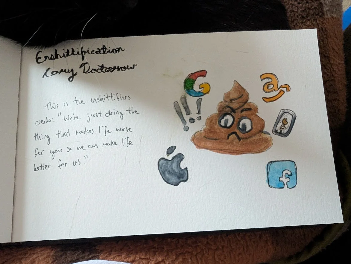 paint of tech company logos and poop emoji