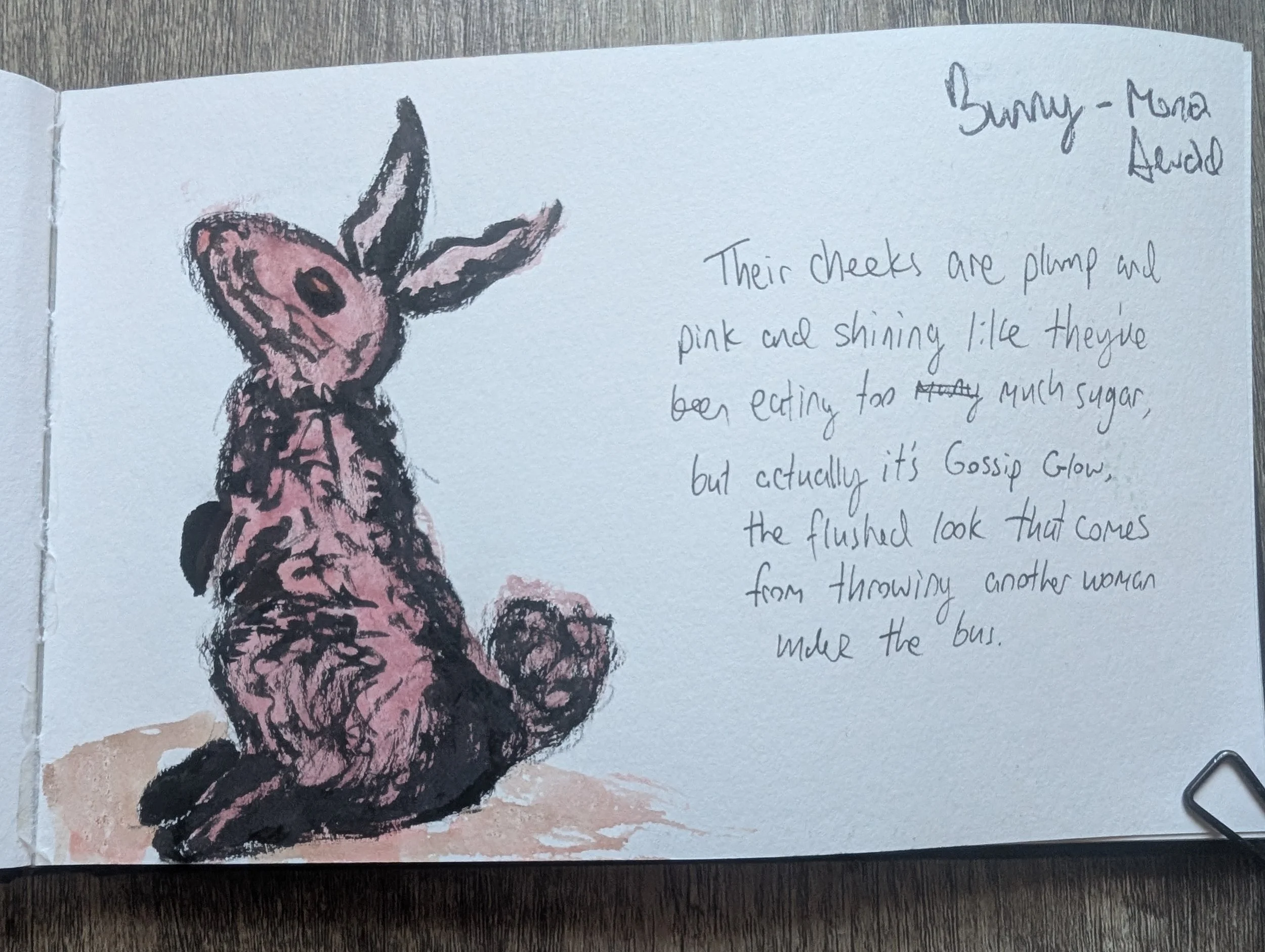 pink bunny painting