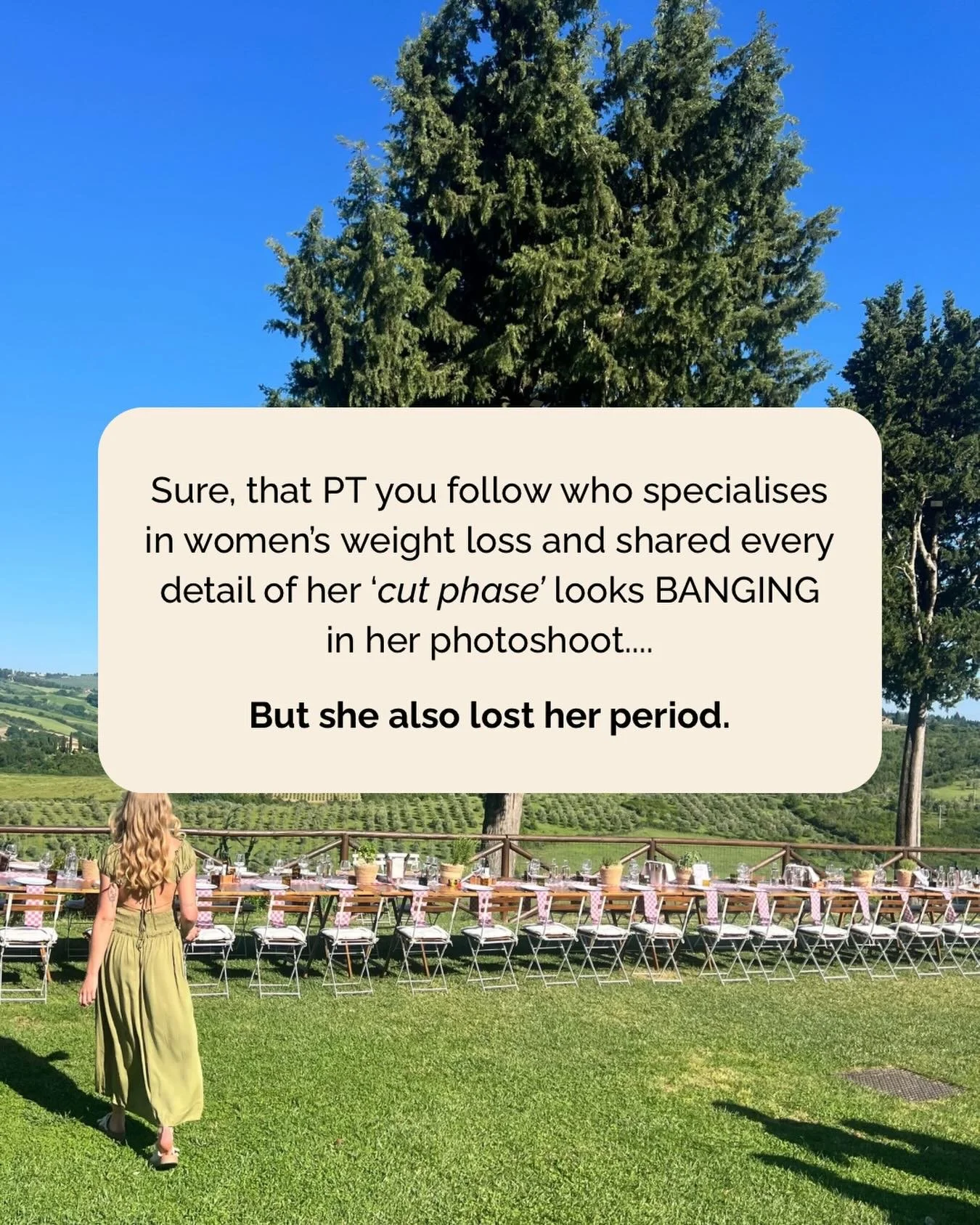 We need to do better.

As coaches who &lsquo;empower&rsquo; other women, we have a duty to make sure our content and advice isn&rsquo;t harmful. 

If you follow coach&rsquo;s who play on women&rsquo;s insecurities, societies standard of body image, s