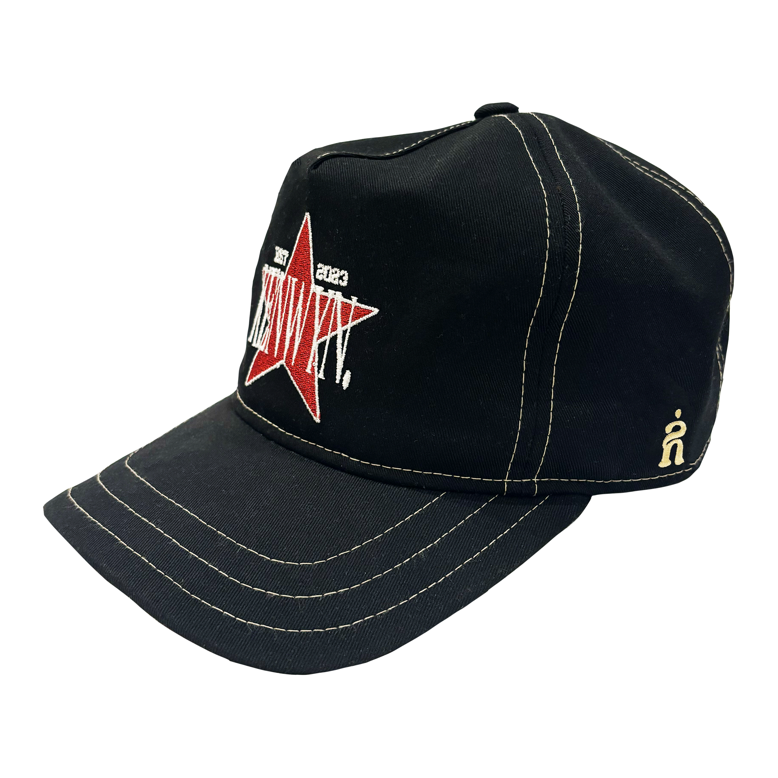 'STAR BADGE' 5 PANEL CAP (BLACK/RED)