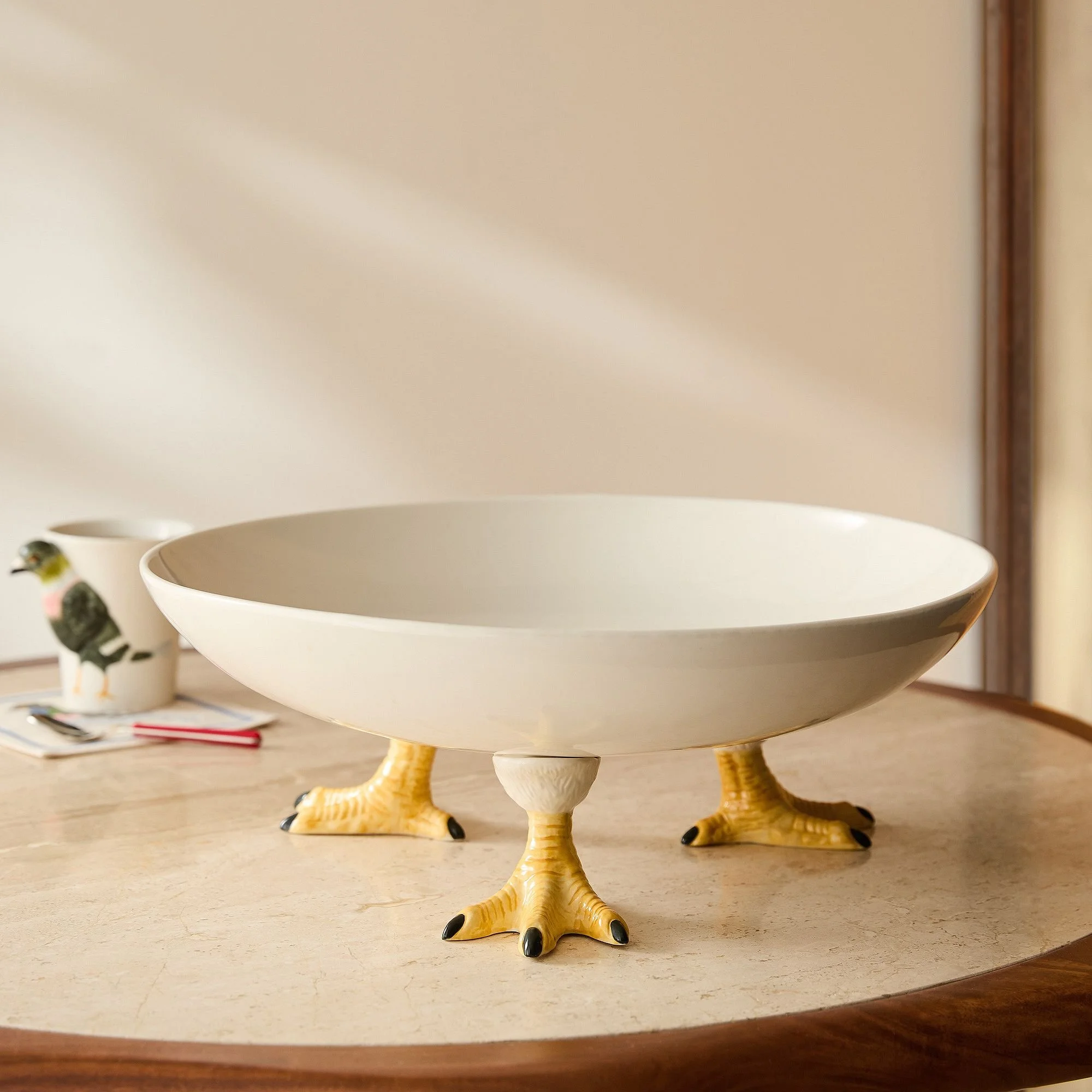 Ceramic Pigeon Centerpiece Bowl