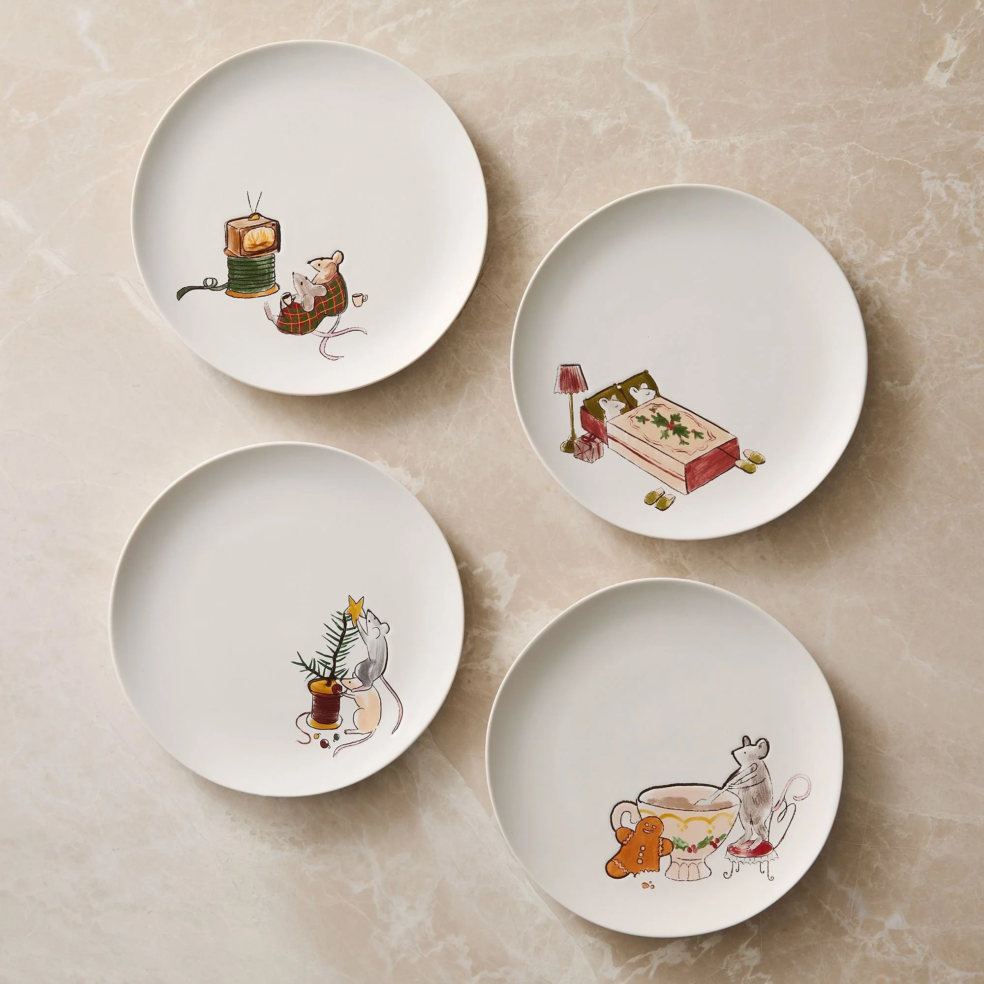 Naughty or Mice Salad Plates
