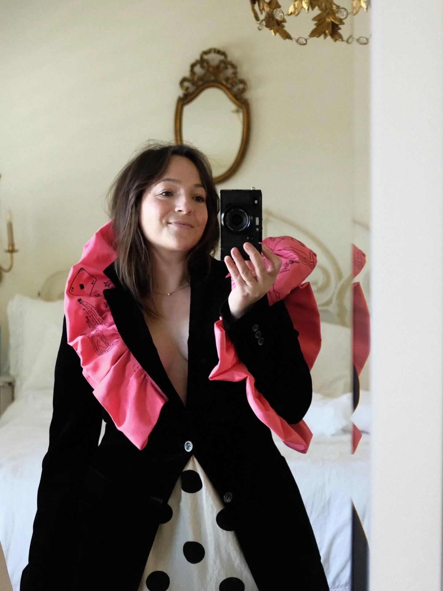 I am over the moon honored to have been asked to create a custom jacket for the @diffadallastx House of DIFFA gala. I wanted to play with a mix of masculine and feminine ideas and create something that stands in both worlds at once. Using a vintage m