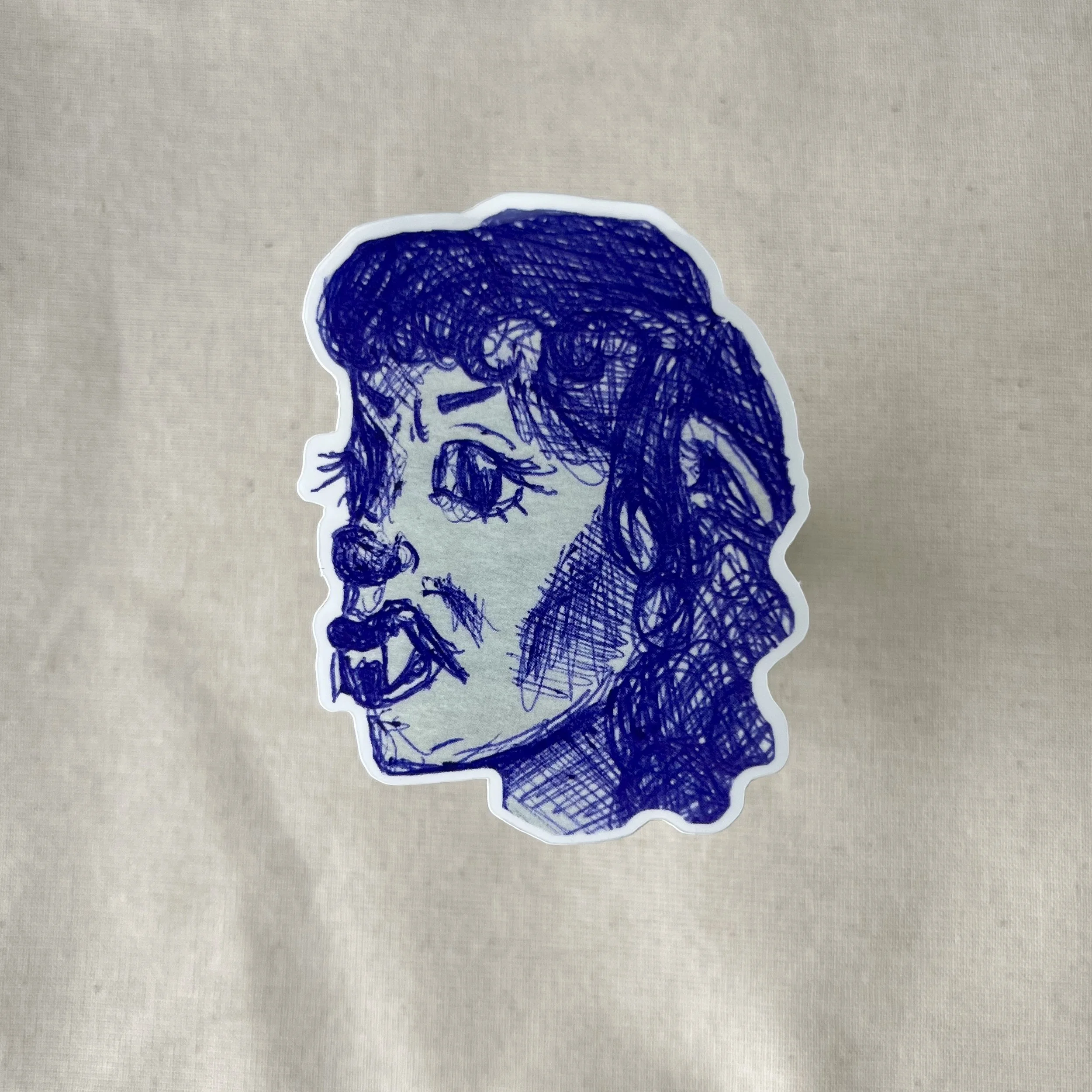 Werewolf Girl Ballpoint Sketch Sticker